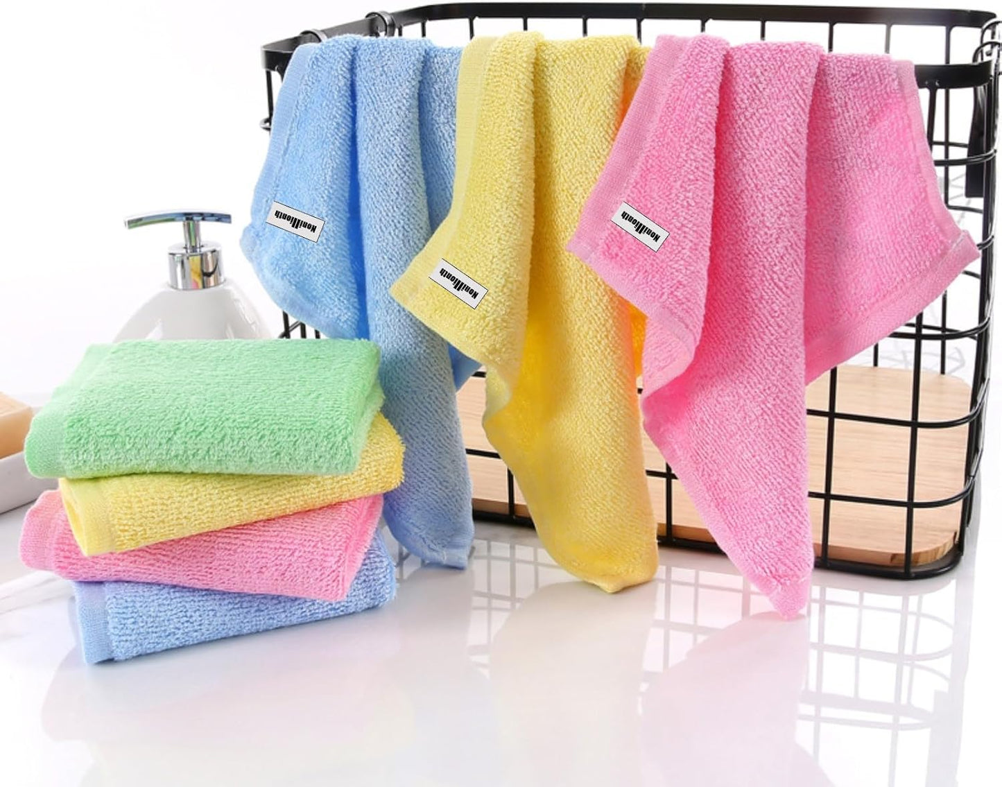 Bamboo Microfiber Cleaning Cloth-8Pcs Kitchen Wash Cloths,Wood Fiber Window Glass Rags,Micro Fiber Cloth for Cleaning Suitable for Dishes,Car Towel Rag Made From Baby Washcloths Material (blue)