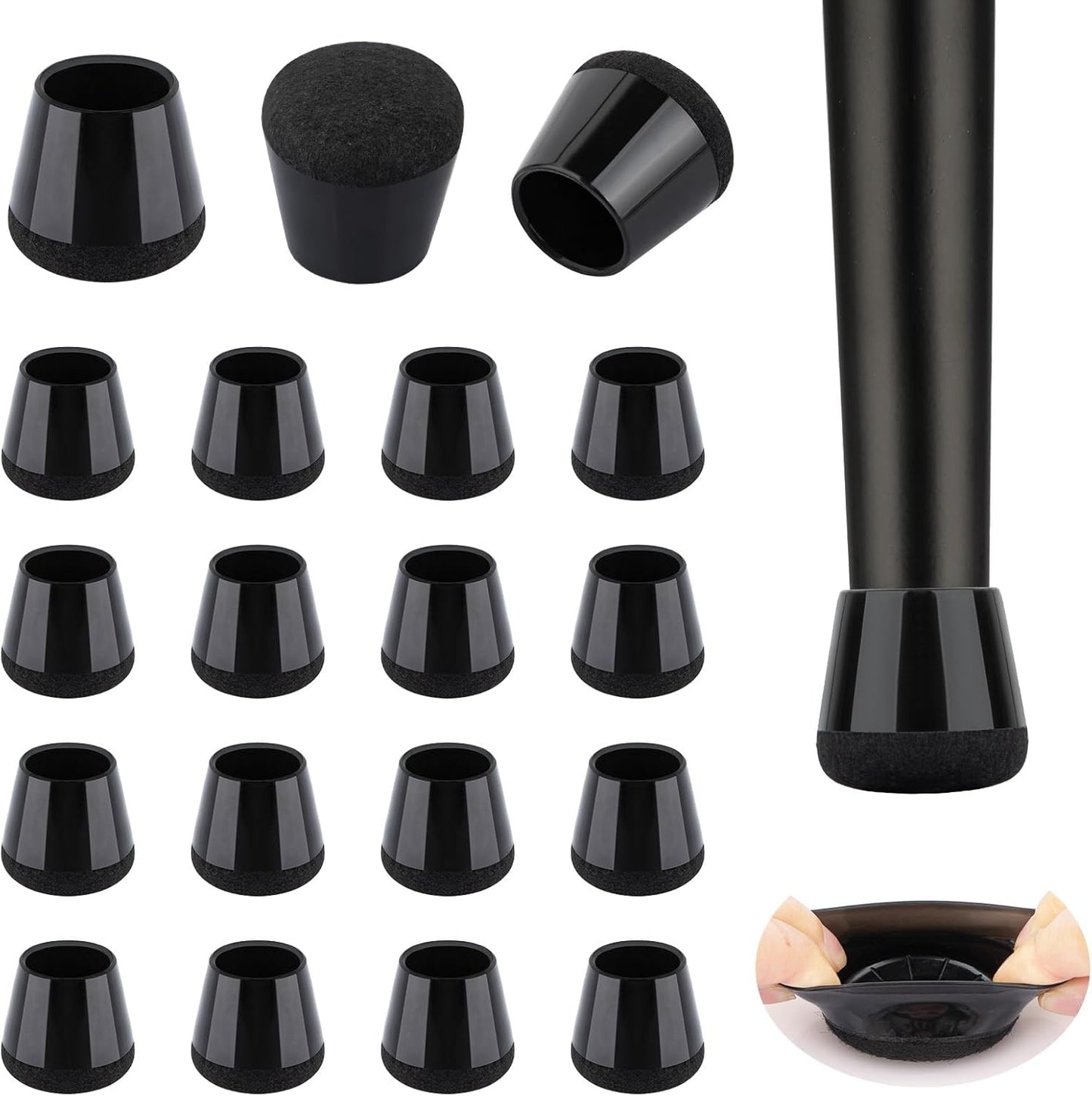 32 Pcs New Small Chair Leg Protectors for Hardwood Floors, Silicone Chair Leg Floor Protectors, Chair Leg Caps Covers Protect Wooden Floors from Scratching, Thick, Won't Tear
