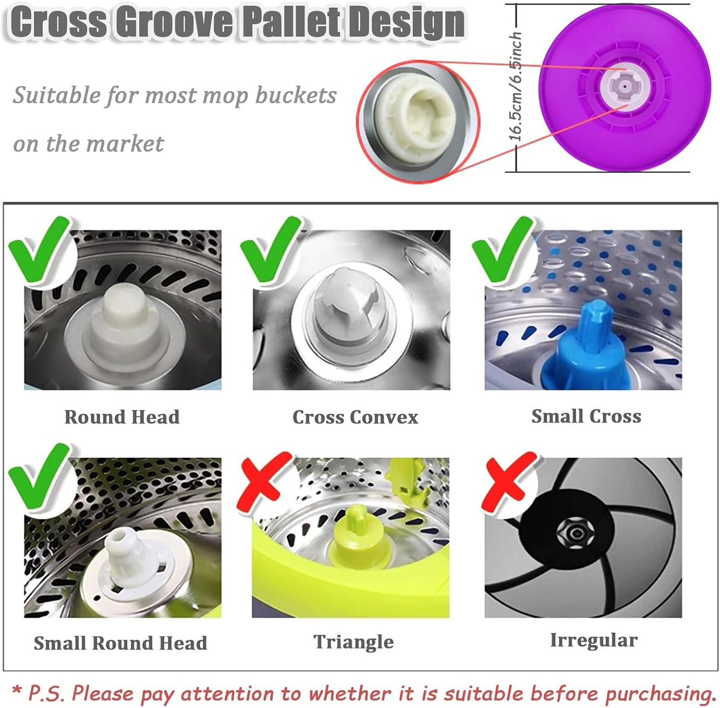 Extended Spin Mop Replacement Mop Handle, Upgraded 60-inch 360 Degrees Rotating Telescopic Replacement Mop Stick for Spin Mop Bucket Cleaning System Floor Cleaning (Plastic Disc, Khaki)