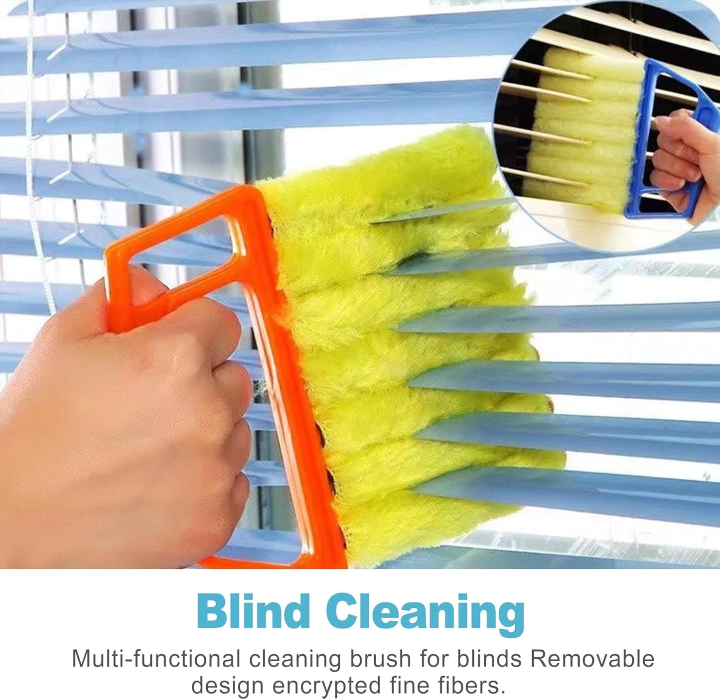CoguZed 4-Pack 7-Slat Window Blind Duster – Washable Mini Cleaner for Blinds, Shutters & AC Vents Compact Handheld Tool for Home & Office Use