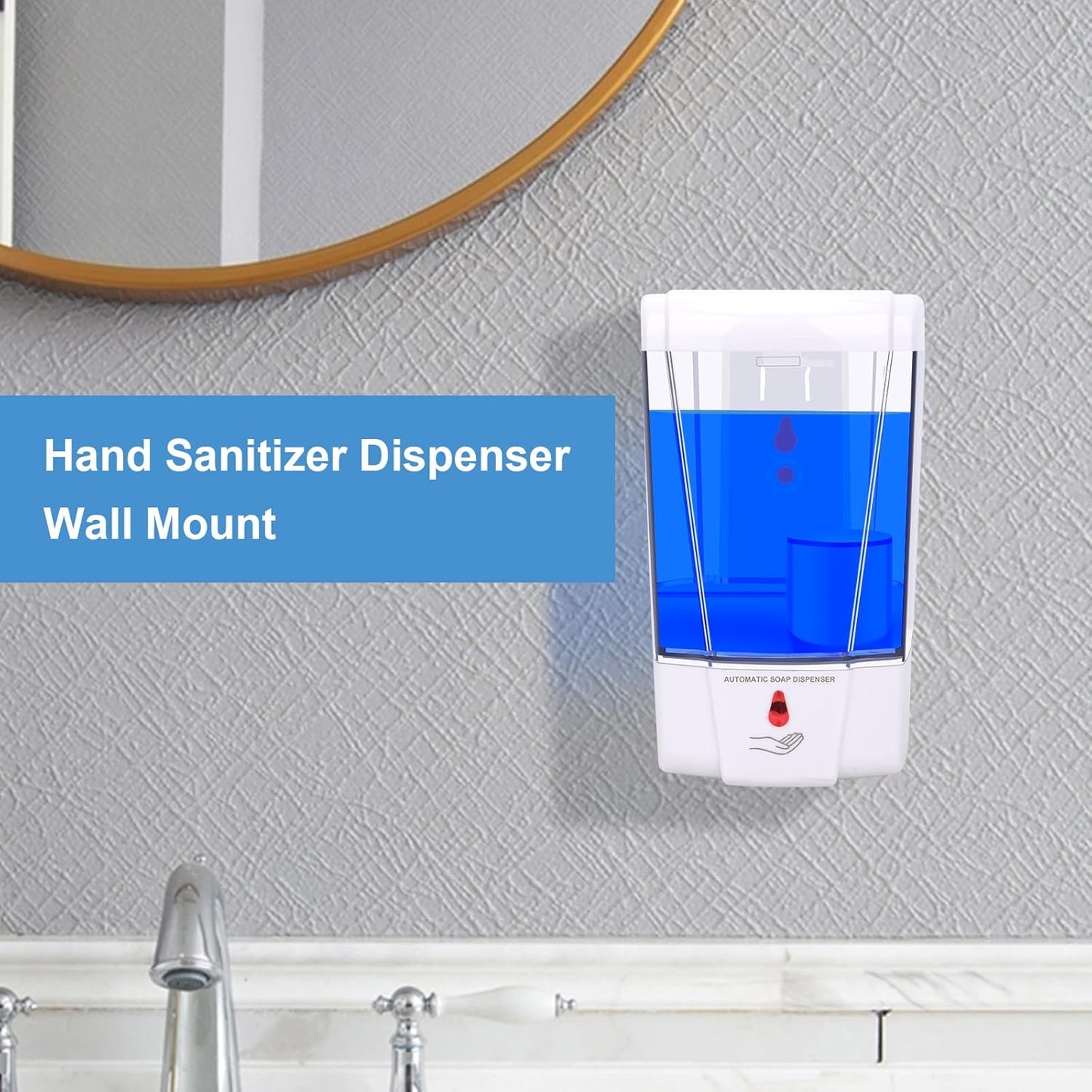 Automatic Soap Dispenser Wall Mounted: 700ml/23.7oz Commercial Hand Soap Dispenser Wall Mount, Touchless Electric Sensor Pump for Home Kitchen Bathroom Offices Hotel Commercial Restaurant