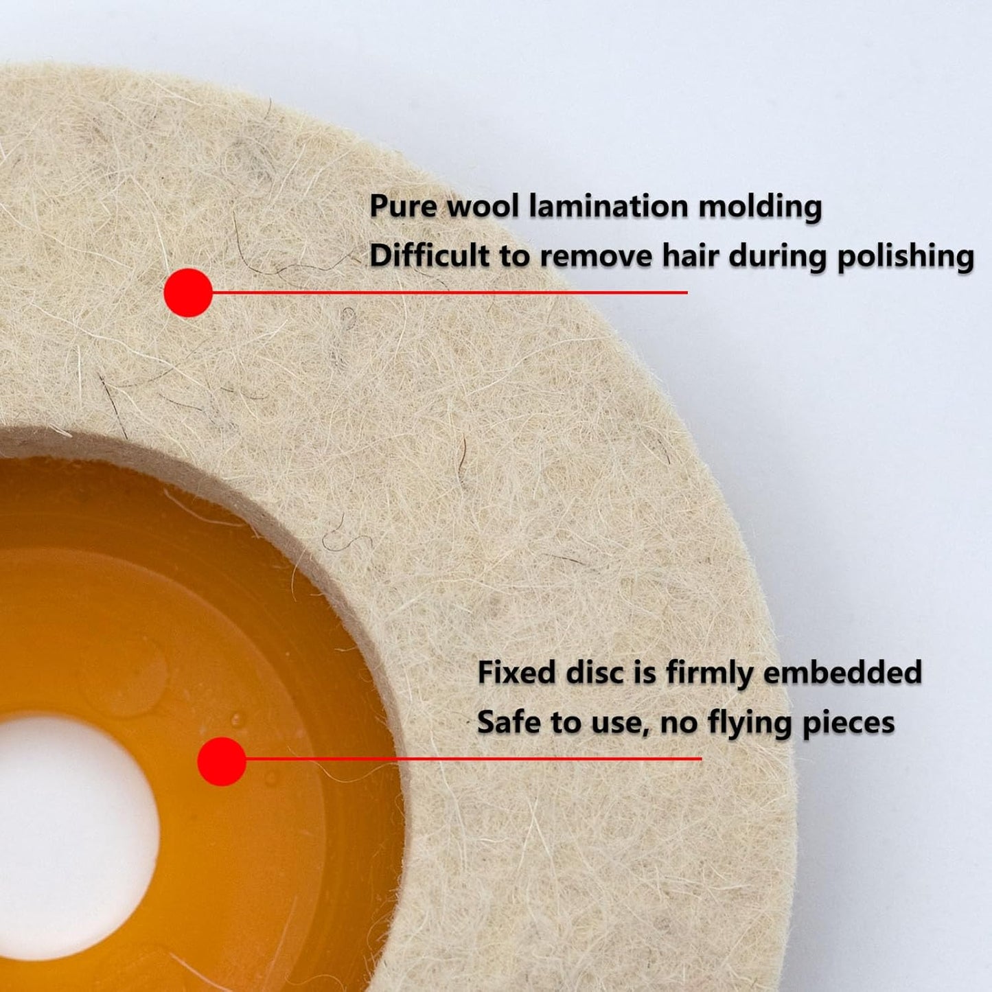 5 Pcs 4.5 Inch Wool Felt Polishing Wheel Disc,Wool Polishing Wheel Disc for 7/8 Inch Angle Grinder, for Metal Aluminum,Stainless Steel, Chrome, Jewelry, Wood, Plastic, Ceramic, Glass