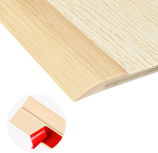 20Ft Carpet Floor Transition Strip, Self Adhesive Floor Edging Trim Strip, PVC Threshold Cover for Doorway, Floor Divider Strip Suitable for Threshold Height Less Than 5 mm - Beige Cream