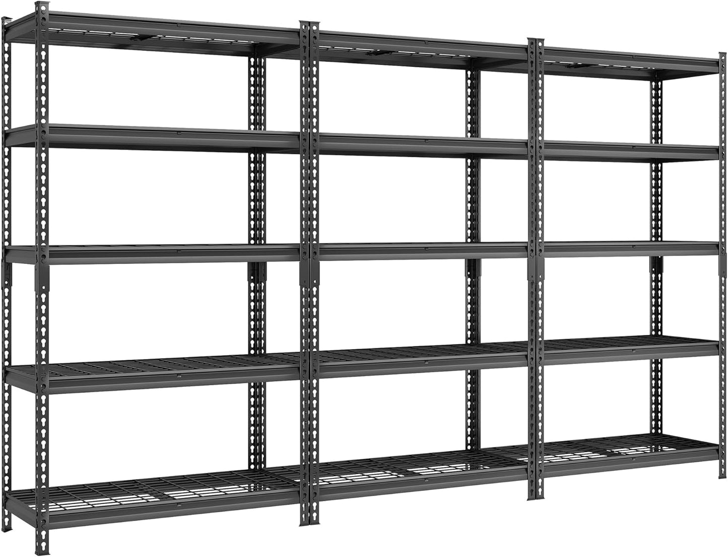 SONGMICS 5-Tier Storage Shelves, Heavy-Duty Garage Shelving, Adjustable Shelving Unit, Steel Shelf, Boltless Assembly, for Garage, 2,250 lb Load, 18 x 108 x 72 Inches, Ink Black UGLR453B03