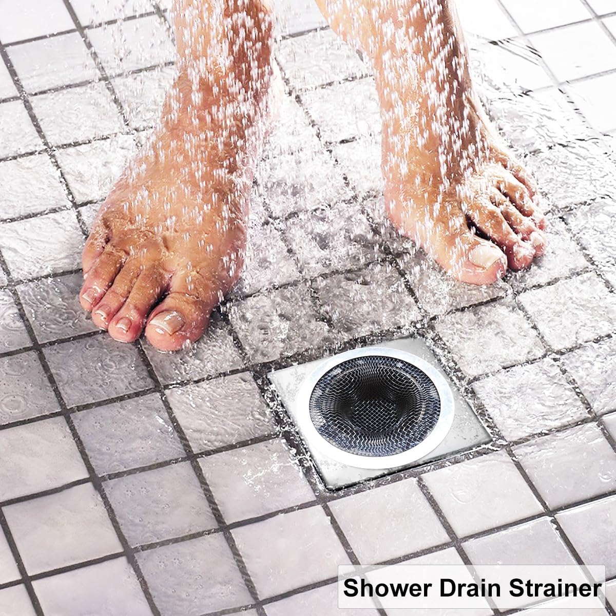 2PCS Tub Drain Hair Catcher - 2.75 inch Shower Drain Mesh Strainer, Stainless Steel Shower Bathtub Drain Cover, Bathroom Sink Strainer Filter Basket for Bathroom Sink, Wash Basin Floor Drain