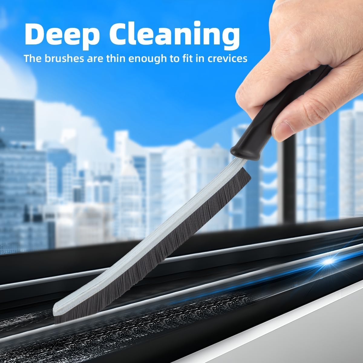 Hard Bristle Crevice Cleaning Brush-Thin Gap Scrub Brush, Small Cleaning Brush, Grout Brush, Kitchen Brush, Cleaning Tools for Toilet, Bathroom, Sink, Home, Household, Window (6, Green)