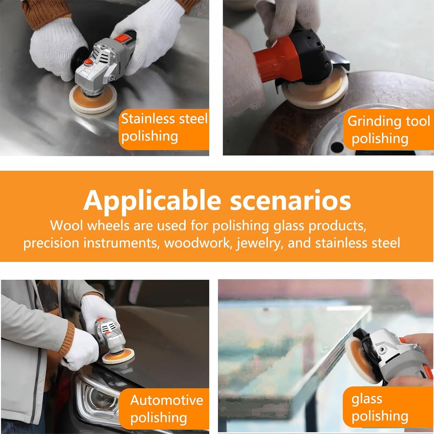 5 Pcs 4.5 Inch Wool Felt Polishing Wheel Disc,Wool Polishing Wheel Disc for 7/8 Inch Angle Grinder, for Metal Aluminum,Stainless Steel, Chrome, Jewelry, Wood, Plastic, Ceramic, Glass