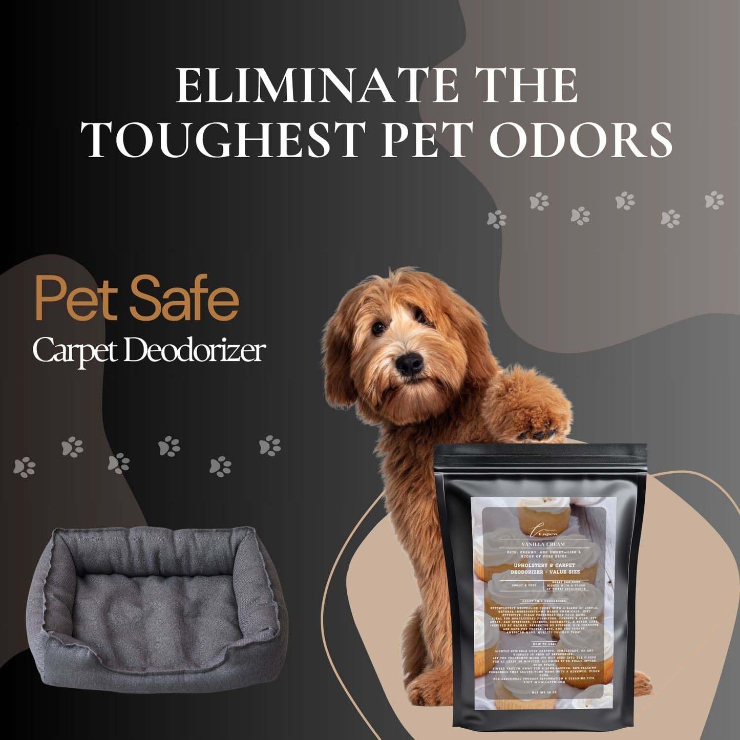 Vanilla Cream Carpet Freshener Powder Refill 36 oz | Powerful Odor Eliminator for Home | Upholstery Deodorizer | Carpet Deodorizer | Pet Urine | Cat Litter Box