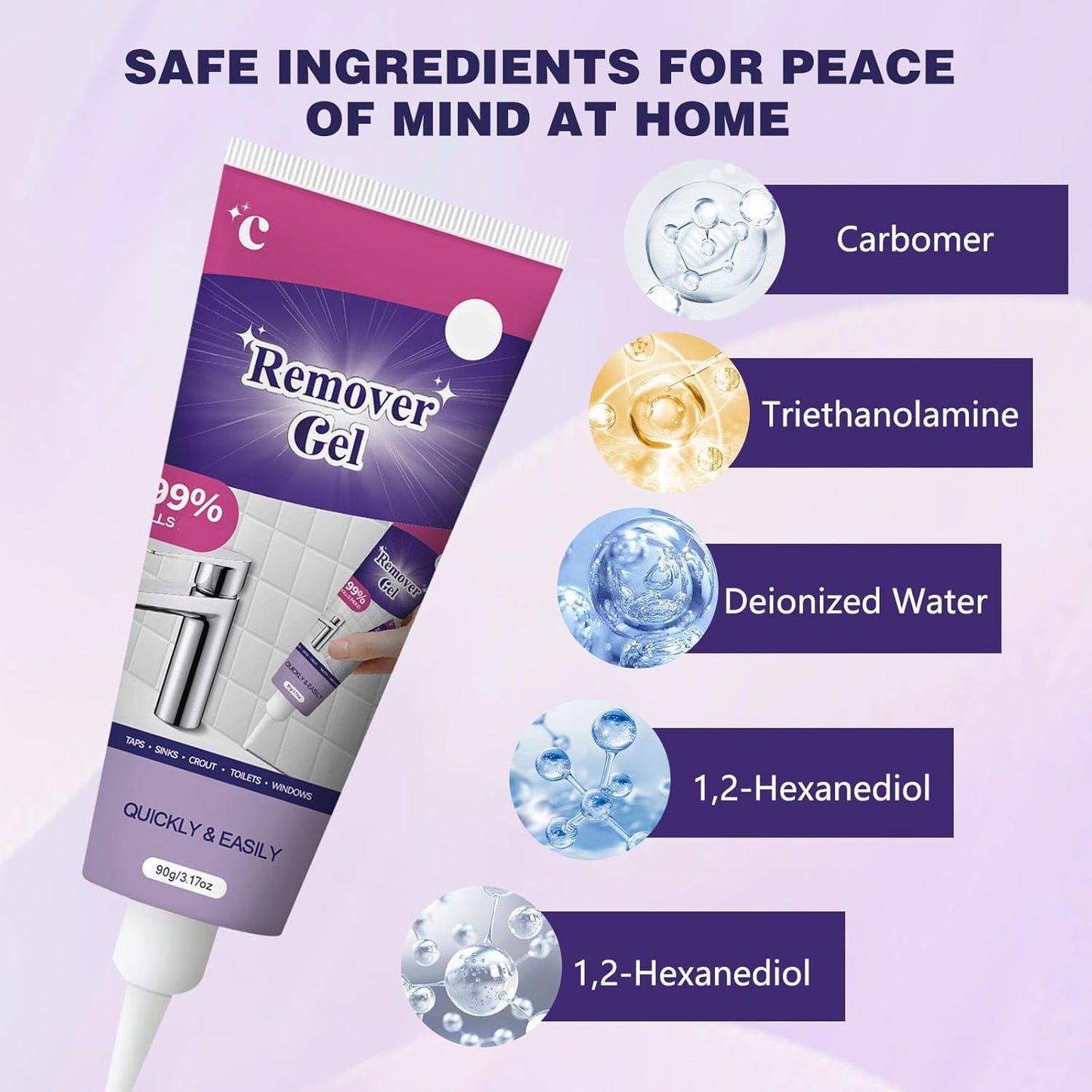 Cleaning Remover Gel,Powerful Household Cleaning Gel,Suitable for Bathroom and Kitchen Tile Gaps,Highly Effective In Penetration,Safe Formula That Does Not Damage The Surface (2PCS)