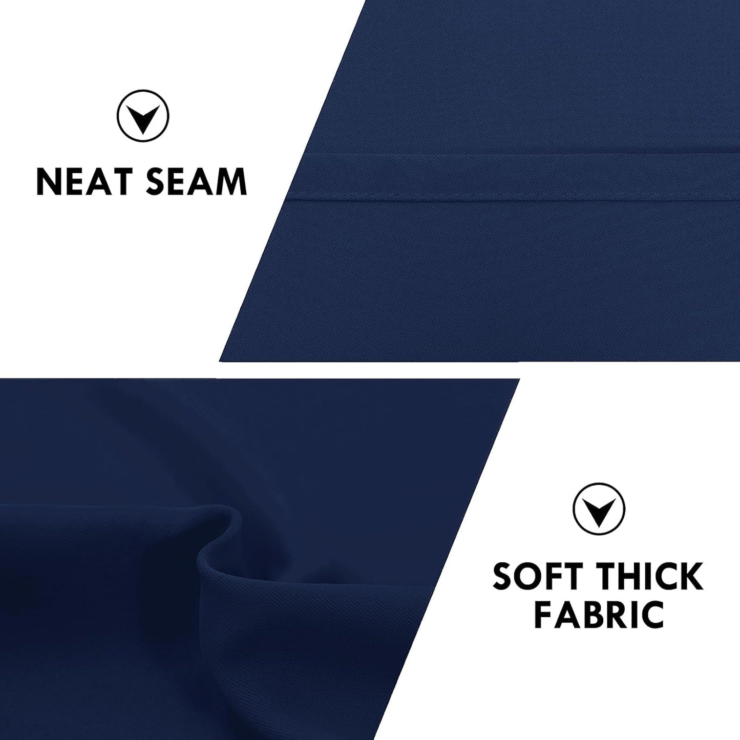 DWCN Navy Blue Blackout Curtains for Living Room 84 Inch Length 2 Panels Set, Window Drapes Thermal Insulated Room Darkening Rod Pocket Curtains for Kids Boys Room (W42 x L84 Inch, Navy Blue)