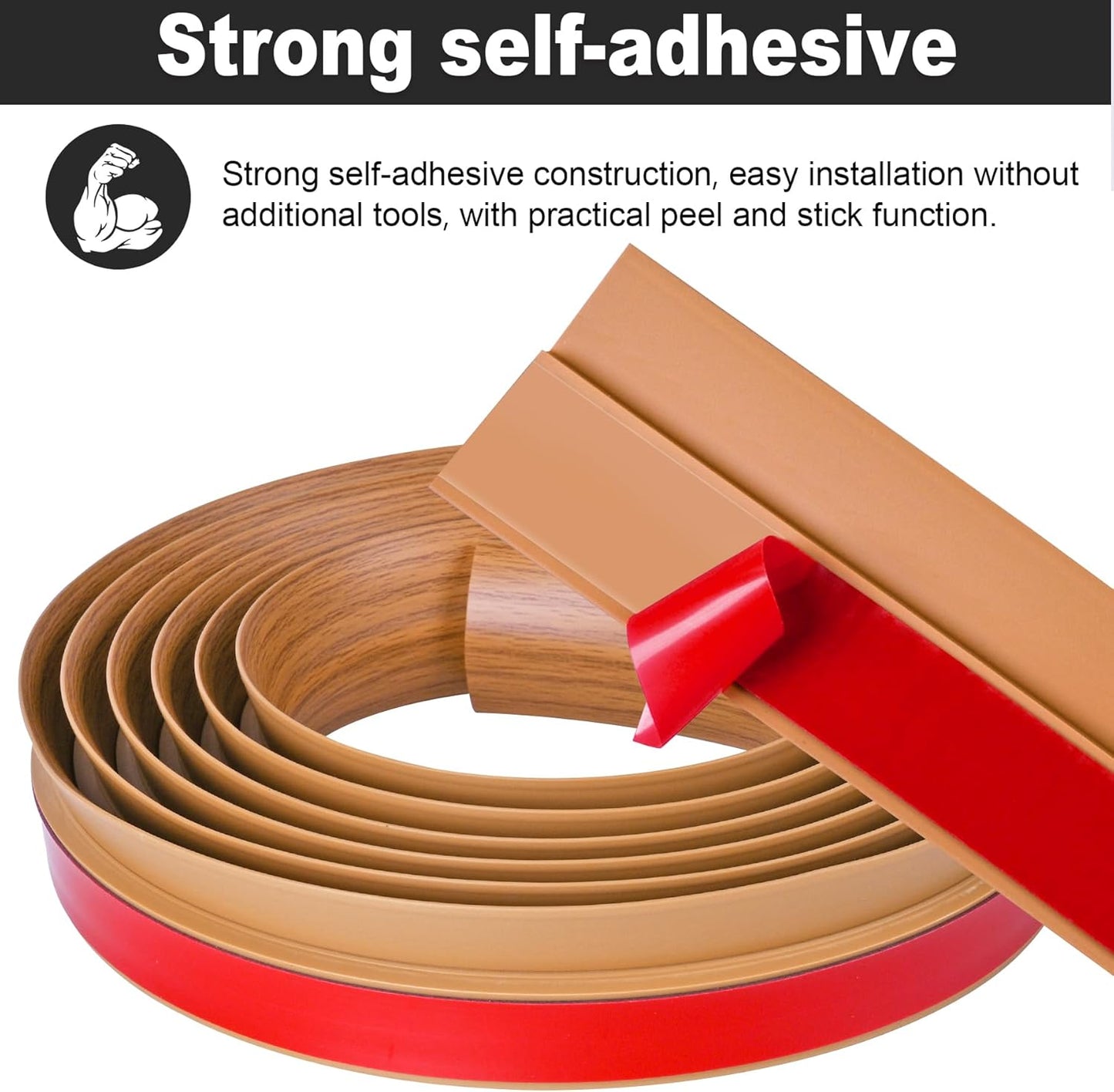 3.3Ft Carpet Floor Transition Strip, Self Adhesive Floor Edging Trim Strip, PVC Threshold Cover for Doorway, Floor Divider Strip Suitable for Threshold Height Less Than 5 mm - Light Brown Coffee