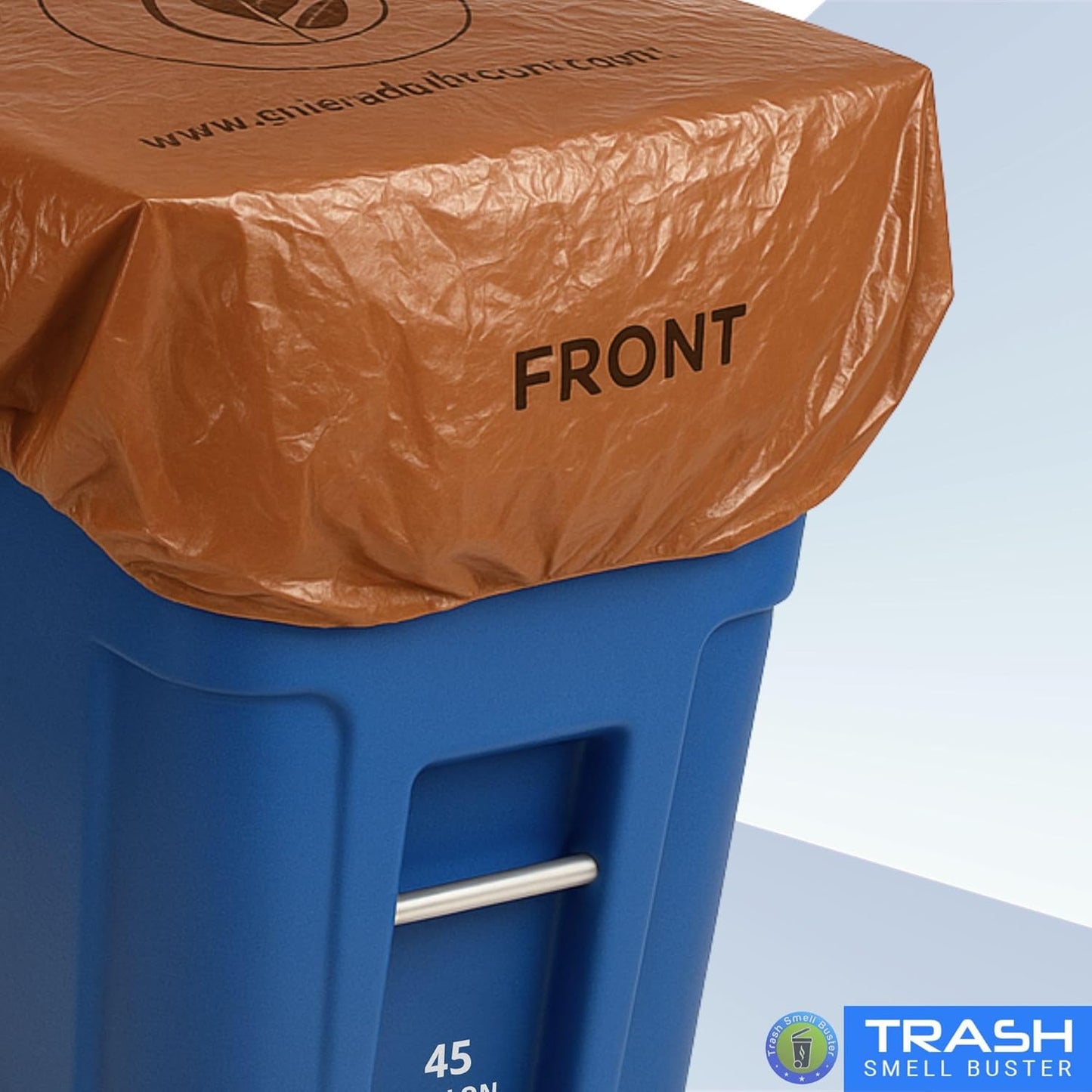 Trash Can Cover Odor Eliminating Bag with Elastic Rubber Band Lemon Scented Durable Effective Chemical Free 45 Gallon Size 1 Cover