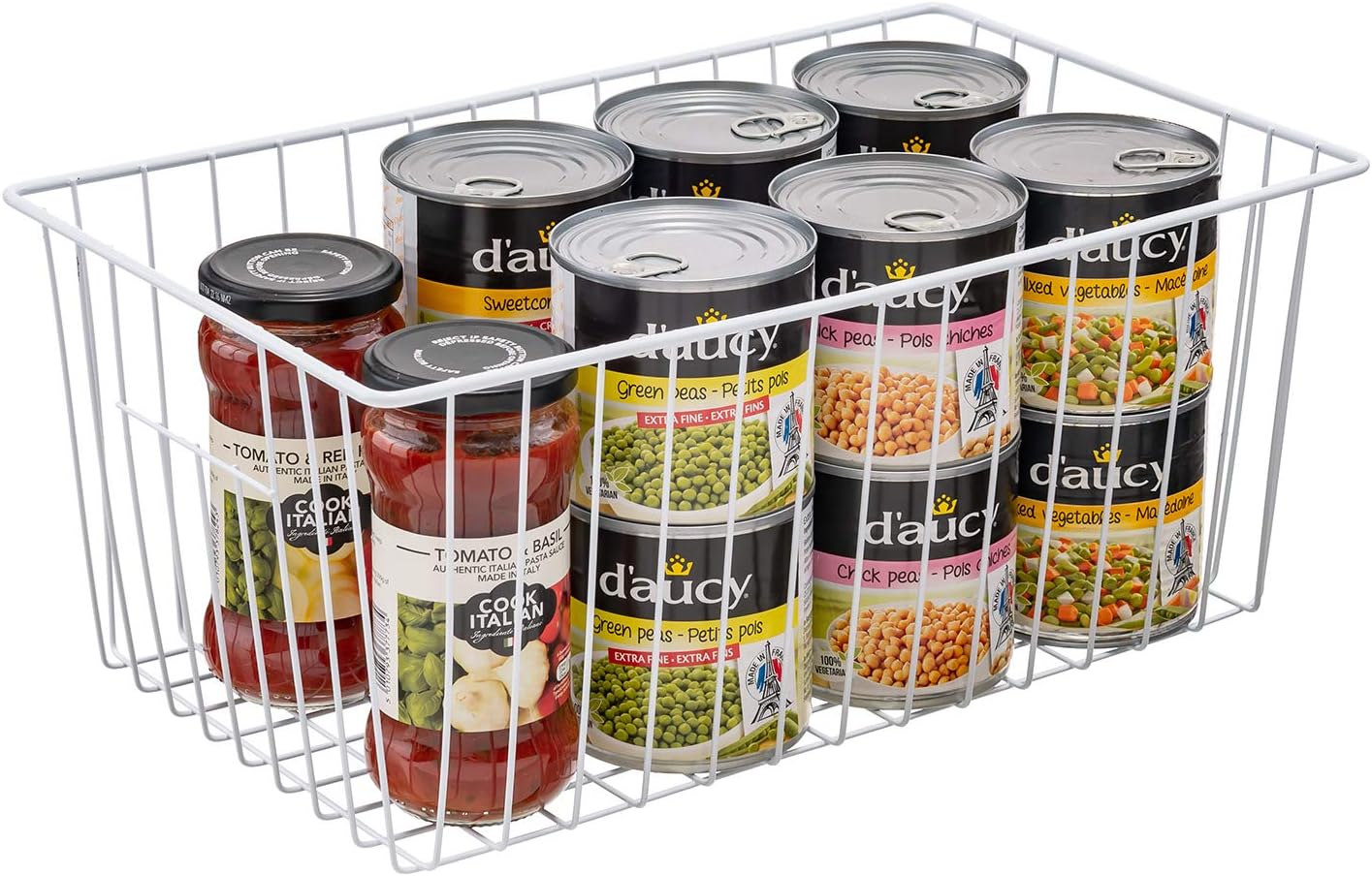 Freezer Organizer Bins, Upright Freezer Storage Blacks for 16, 17, 21 cu.ft Standup Freezer, Deep Freezer Organizer Bin with Hndle Add Space Easy Reach, White, 3Pack.