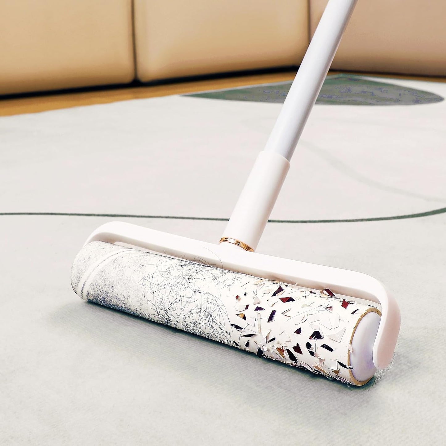 9.45 inch Large Lint Roller Refills for 9.4'' - 9.5'' Wide Lint Rollers for Pet Hair Extra Sticky Floor Lint Remover Refill 60 Sheets per Roll 5 Pack Total 300 Sheets