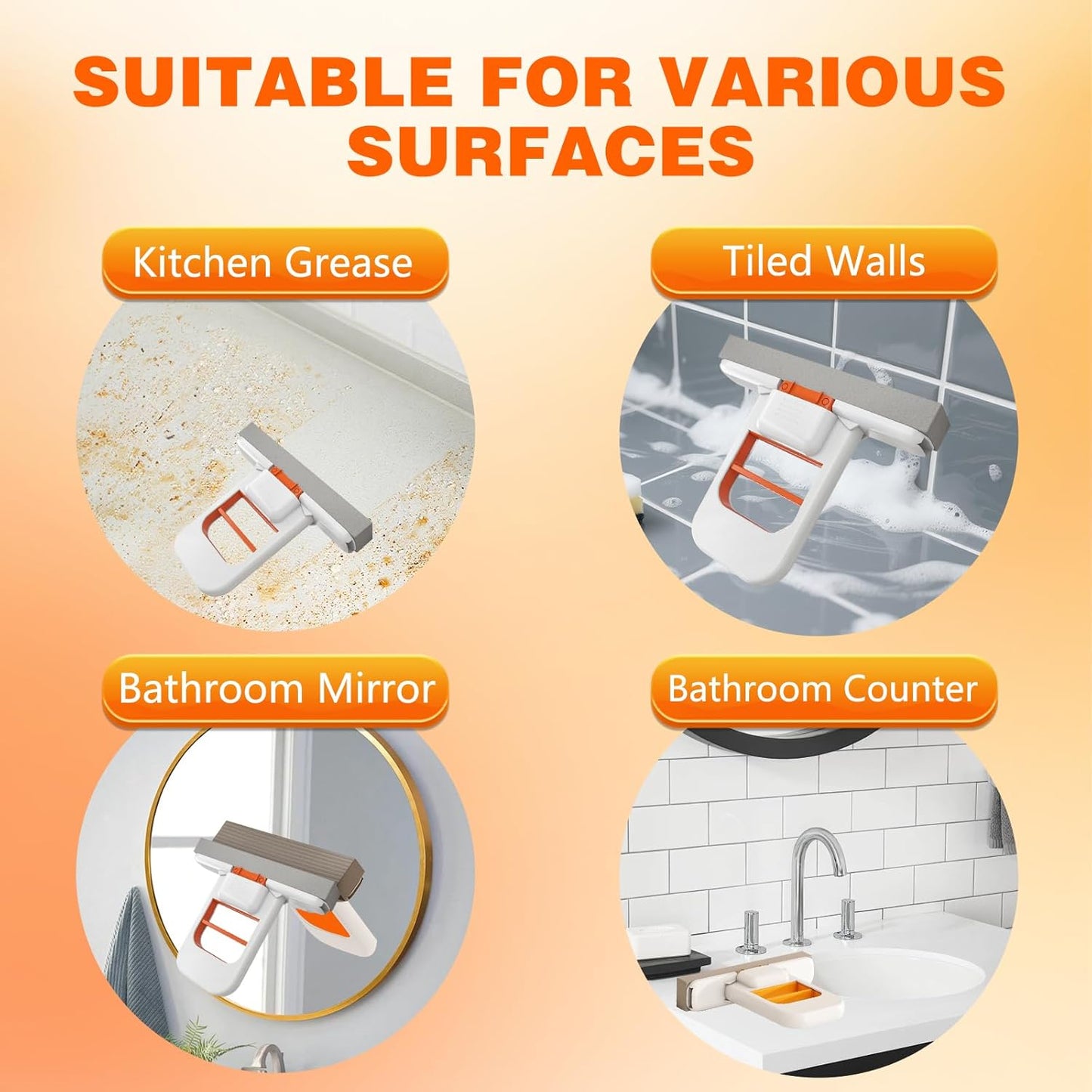 Mini Foldable Desktop Mop, 2025 Self-Squeeze Sponge Cleaning Tool,Portable Cleaning Sponge Mop for Small Spaces, Bathroom, Kitchen, Desktop (2)