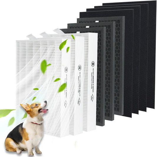 True HEPA Replacement Filter Kit Compatible with Honeywell HPA5300B, HPA5350 & PowerPlus HPA3300 Air Purifiers, Replaces HRF-R3, HRFSC1, HRF-A300, HRF-ARVP300 Filters (3-Pack)