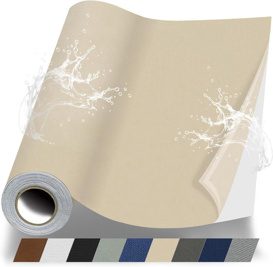 Fabric Repair Patches, Canvas Self-Adhesive Fabric Patches Tape Durable, DIY Large Canvas Repair for Sofa, Couches, Furniture, Chair, Clothing （3.5X79 Inch, Beige）