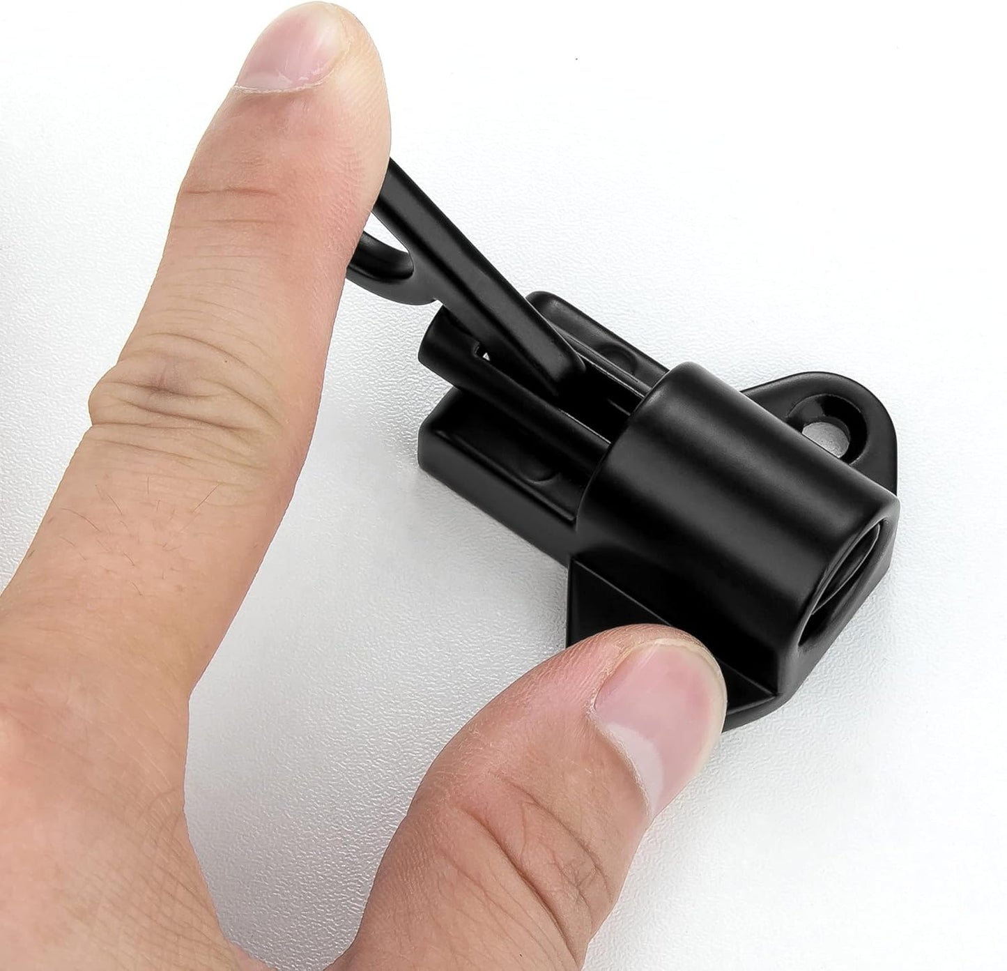 5 Packs Self-Closing Latches，Black Spring Door Lock，Resilient Bolt Latch Aluminum Alloy Safety Automatic Spring Barrel Slide Door Lock with Screws,Used for Gate,Window and Cabinet etc