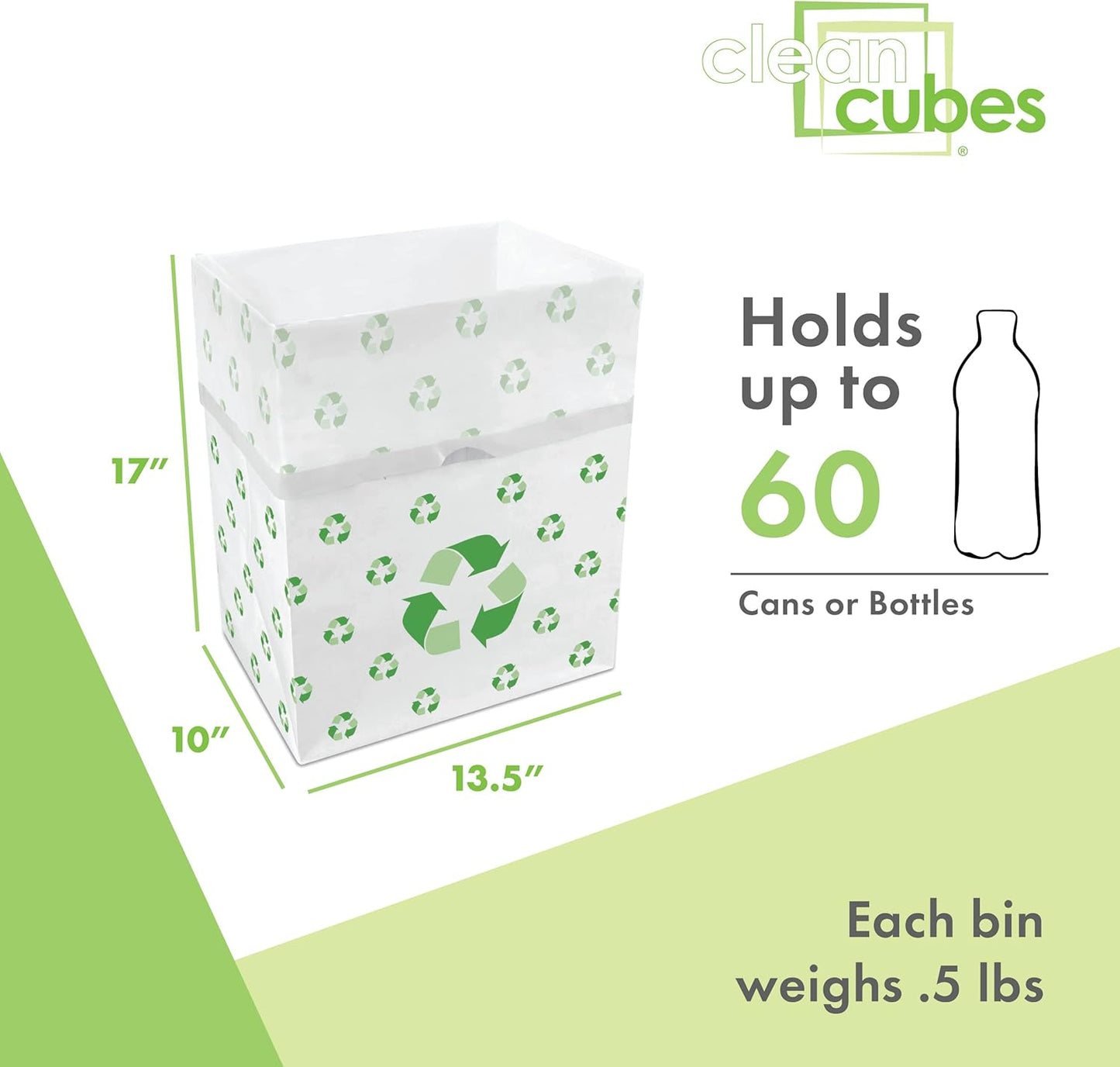 13 Gallon Disposable Pop-Up Trash Cans (6-Pack) with Fitted Bags – Foldable Garbage & Recycling Bins for Parties, Events & Kitchen (Recycle, 17" H x 13.5" W x 10" D)