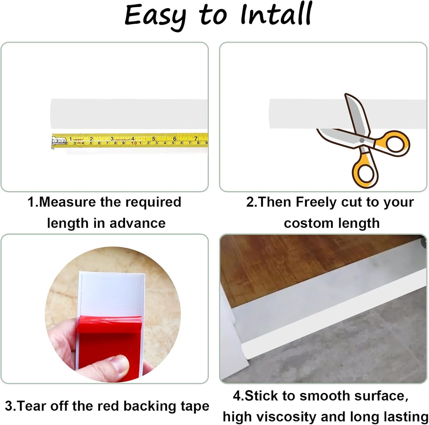 Floor/Door Flat Transition Strip & Self Adhesive Floor Vinyl Floor Edge Trim Laminate Floor Gap Covering Joining Strip