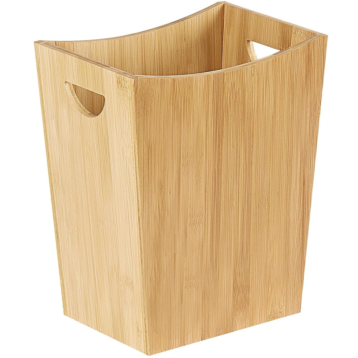 SEHERTIWY Wood Trash Can Wastebasket, 2 Gallon Small Waste Basket with 2 Handles, Rectangular Bathroom Garbage Can for Bathroom, Office, Living Room, Bedroom, Kitchen