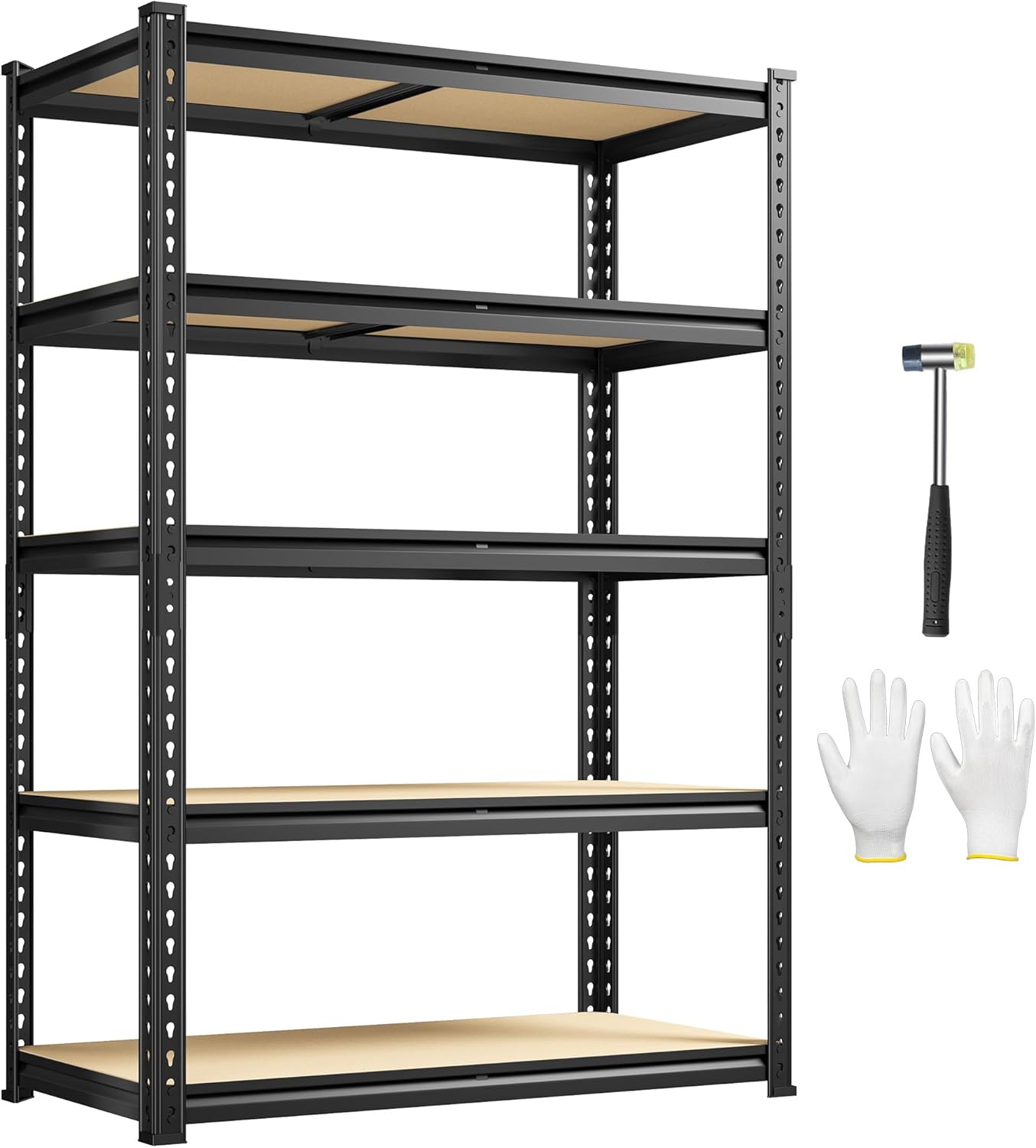 1980LBS Storage Shelves, 5-Tier Adjustable Pantry Shelves, Metal Shelving Unit for Kitchen, Pantry, Closet, Laundry, Garage,72.06" H x 35.55" W x 11.81" D