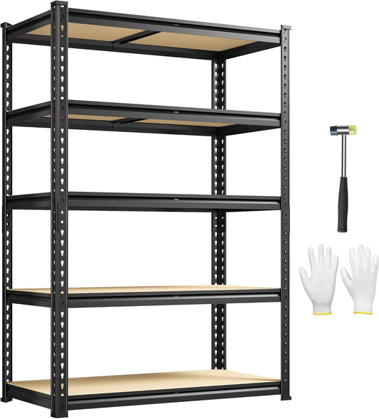 1980LBS Storage Shelves, 5-Tier Adjustable Pantry Shelves, Metal Shelving Unit for Kitchen, Pantry, Closet, Laundry, Garage,72.06" H x 35.55" W x 11.81" D