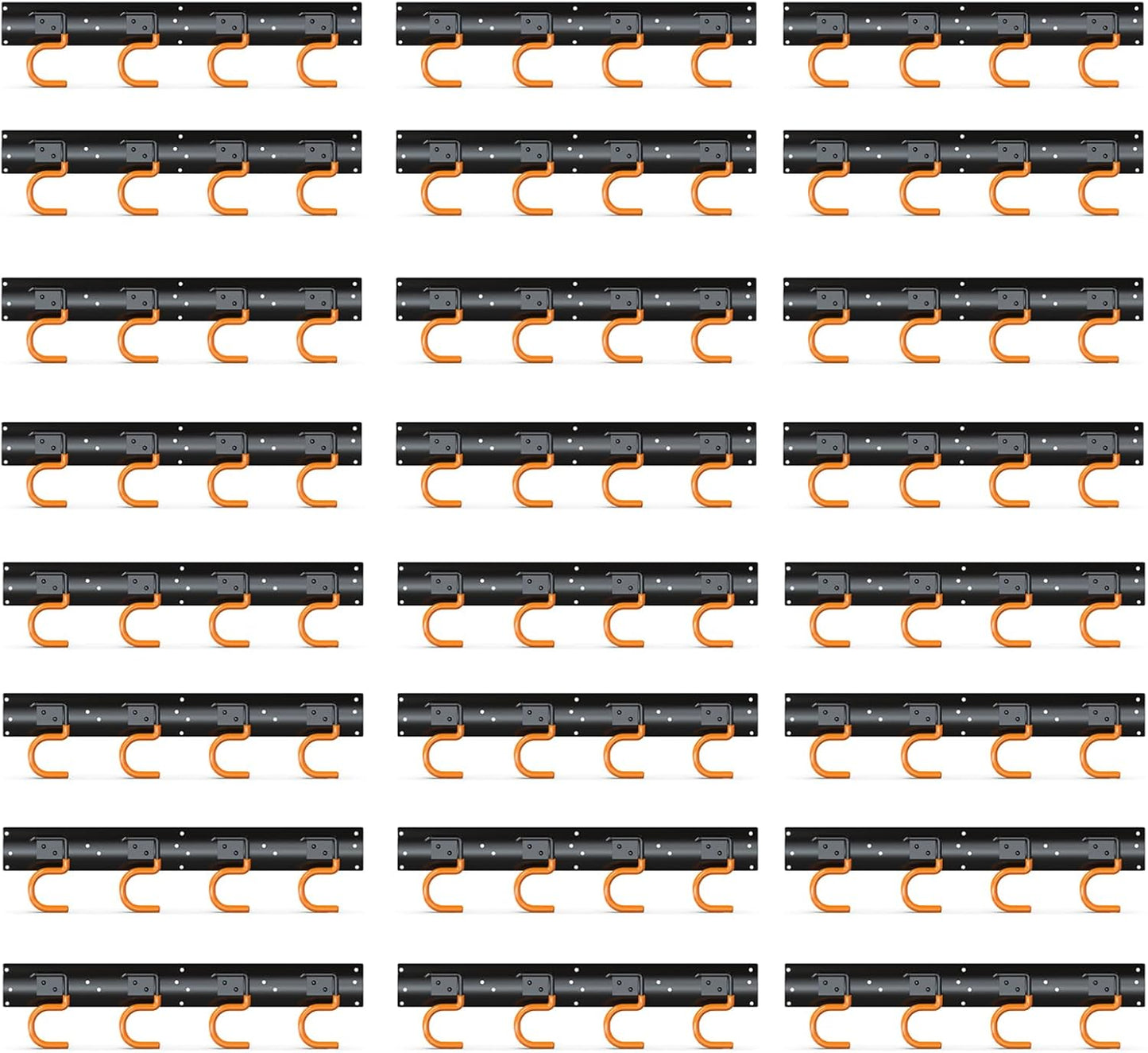 3-H 24×16" All Metal Garden Tool Organizer, Garage Tool Organizer, Broom Holder Wall Mount for Garage, Shed, Garden, Basement Hanging and Organizing Rake, Mop, Shovel, Hose