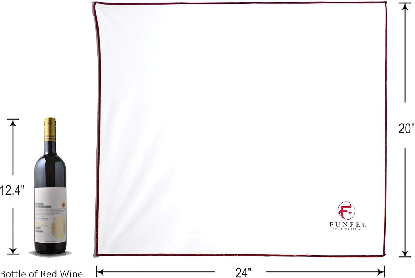 Large Microfiber Glass Polishing Cloth, Lint Streak Free Drying Towel 24x20 inch (4-Pack)