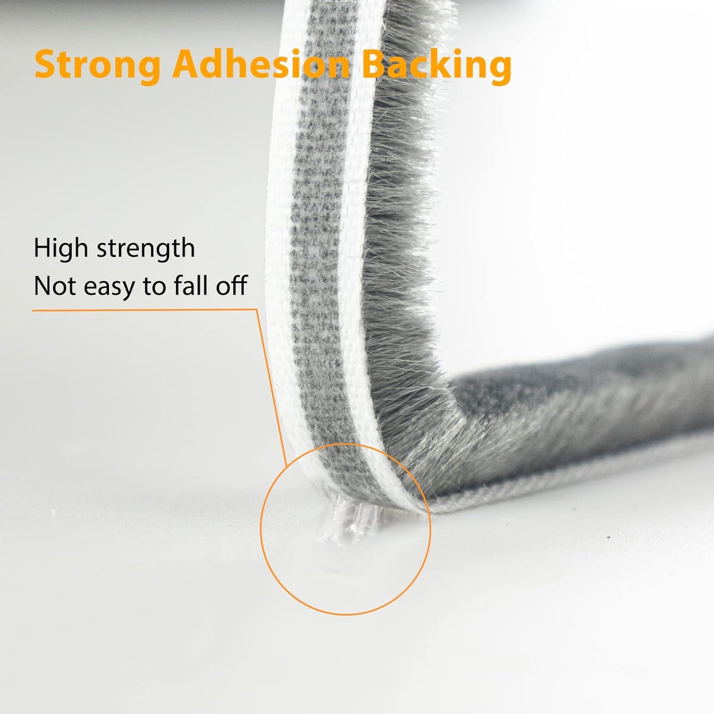 16.5FT Brush Weather Stripping, Neat Pile Self Adhesive Seal Strip for Windows and Door, Brush Weatherstrip for Soundproofing, Windproof, Dustproof, Stronger Stickiness,0.35'' Wide x 0.2'' Thick,Grey