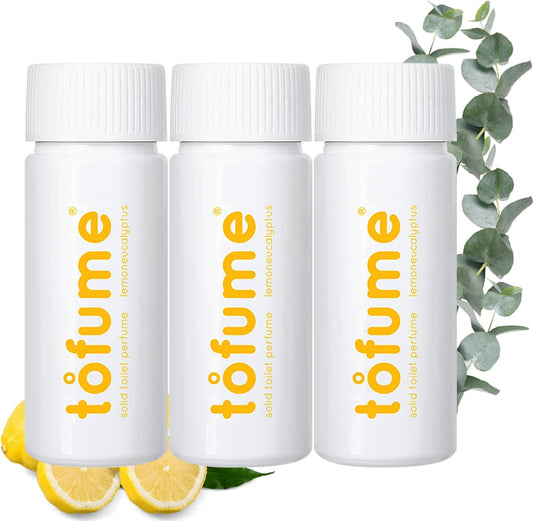 Effervescent Bathroom Air Freshener - Lemon Eucalyptus - Toilet Deodorizer, Bathroom Odor Eliminator, Toilet Freshener, Flushable Air Freshener Toilet Tablets, 3 Pack (90 Tablets)