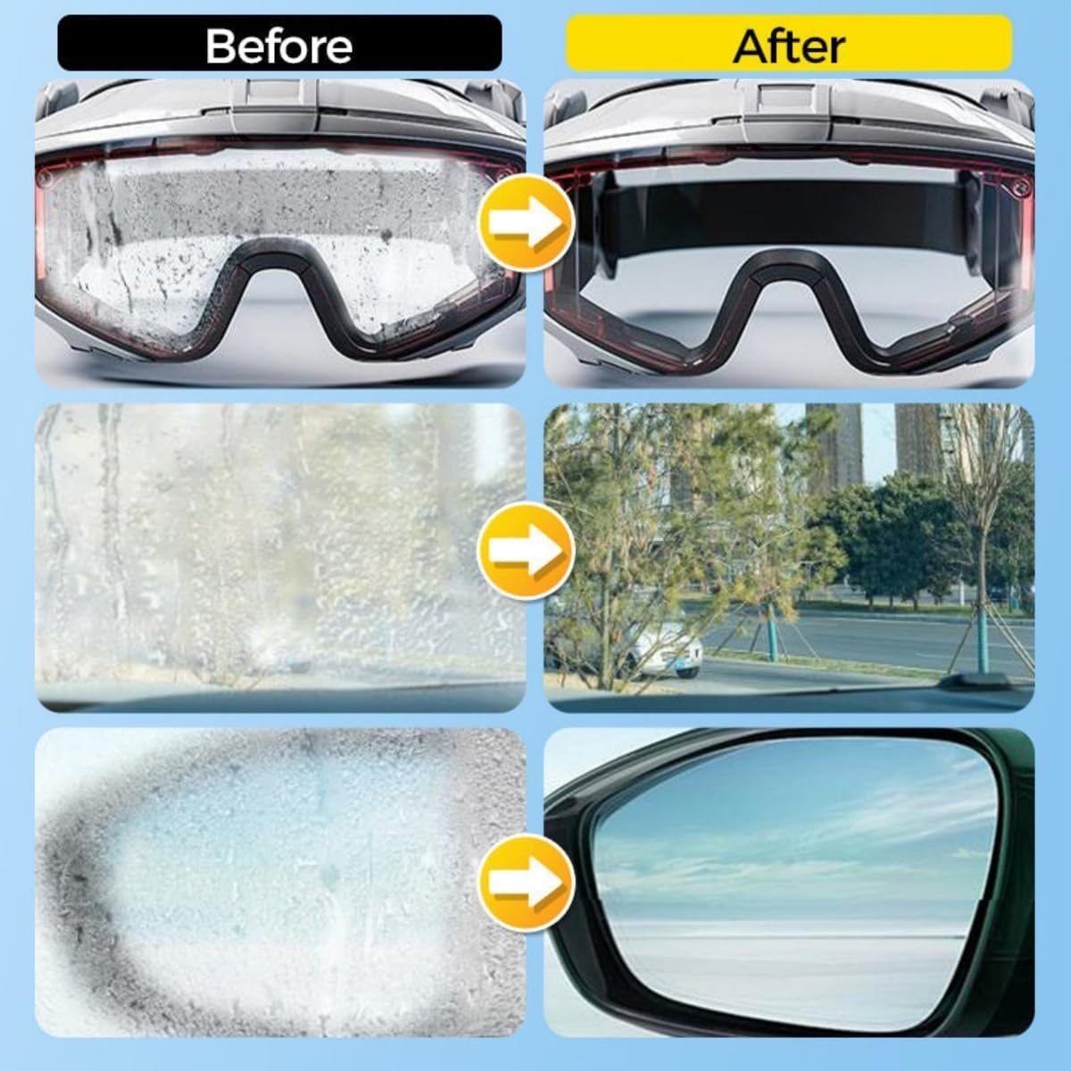 Micromolecular Anti-Fog Coating Wiper–Keeps Your Windshield Clear & Fog, Car Anti-Fog Agent with Applicator, Magic Gem Coating Glass, Anti Fog for Car Windshield,Windows,Mirrors,Glasses (1PCS)