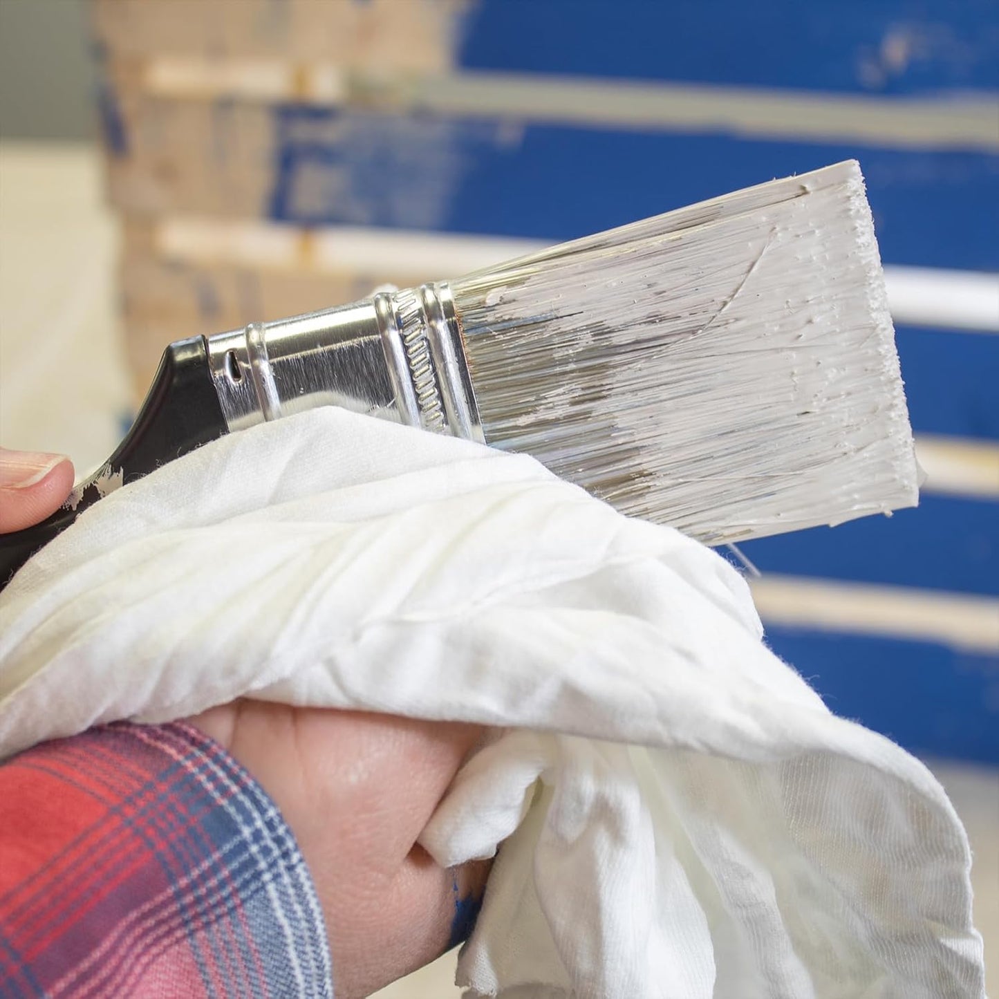 Premium White T-Shirt Cleaning Rags (1 lb. Bag) – White Cotton Rags for Cleaning, Staining, Painting, Oil, Grease & Dust Removal – Shop Rags Bulk for Multipurpose use