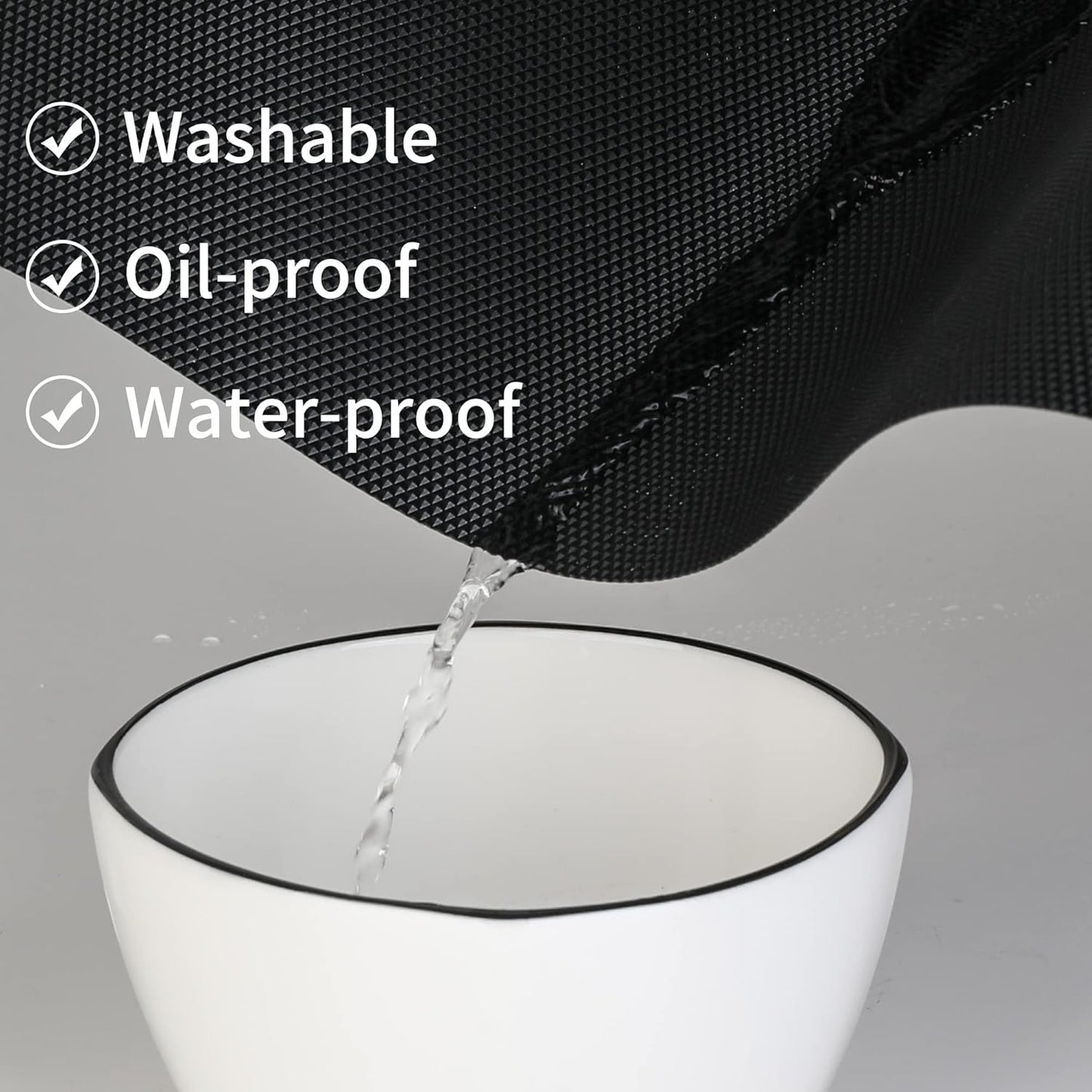 HooTown Shelf Liner Kitchen Cabinet Drawer Mats 23.6 Inch Wide x 78.7 inches Long, Non Slip EVA Plastic Water Resistant Pad for Bathroom Drawers,Shoe Shelves, Under Sink, Black