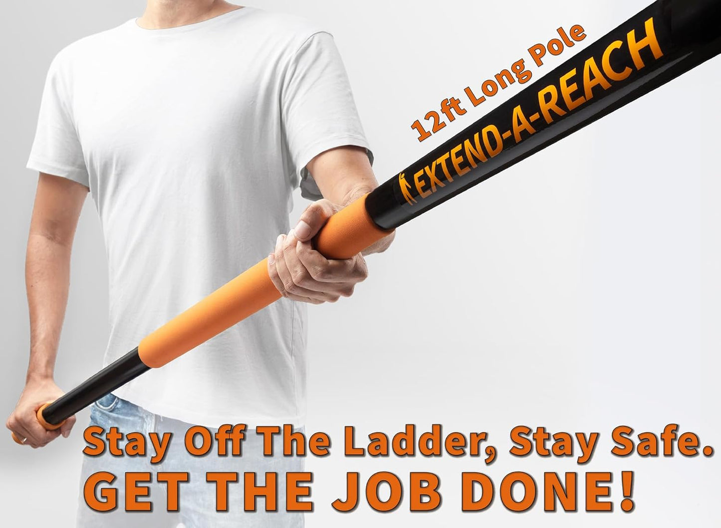 4-12 ft Window Washer Squeegee Kit with Extension Pole (20+ Foot Reach) // Long Handle Squeegee for Window Cleaning & Car Cleaning Multi-Use//Telescopic Professional Window Cleaning Squeegee for Home