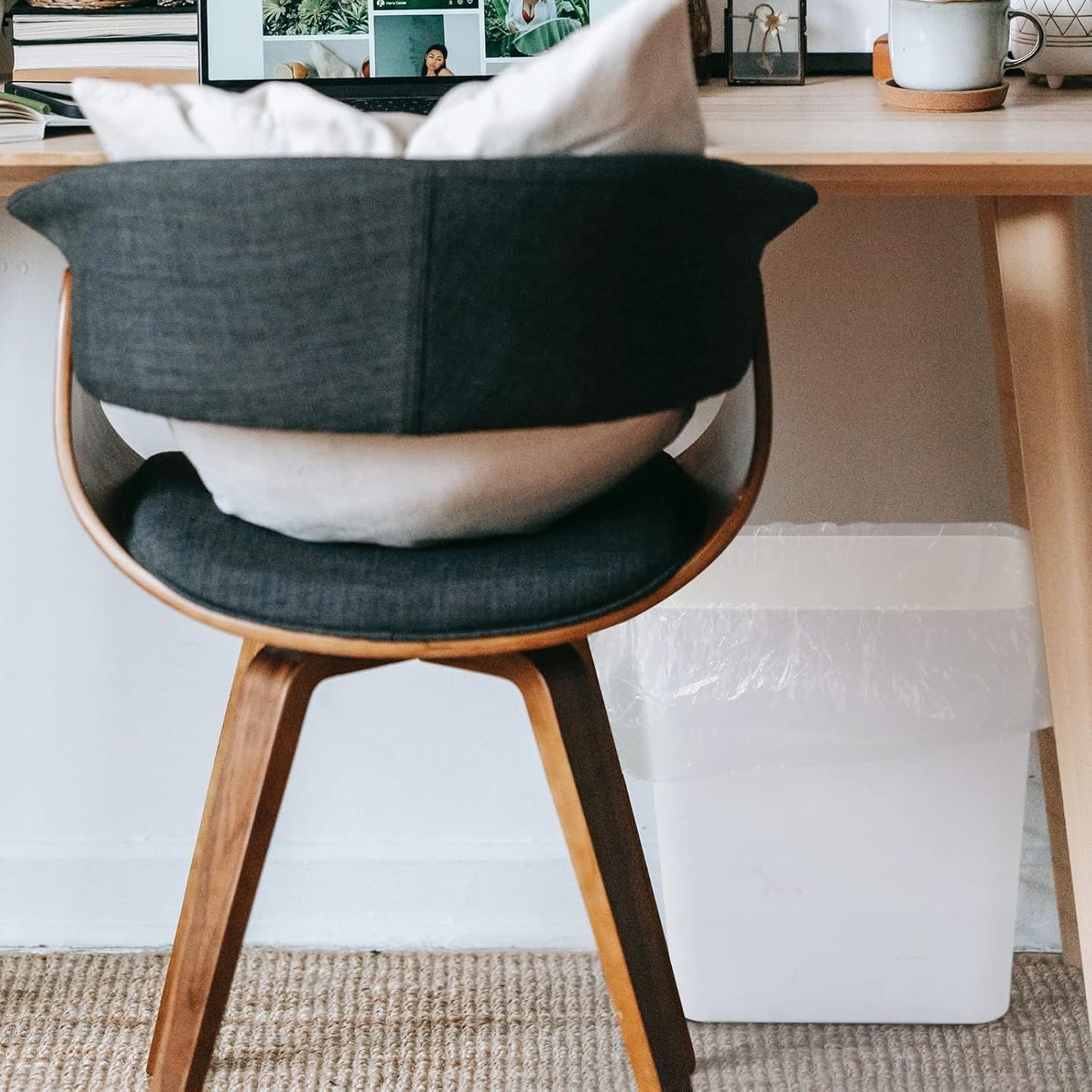 3-Pack 4.5 Gallon Trash Can Wastebasket, Garbage Container Bin, White