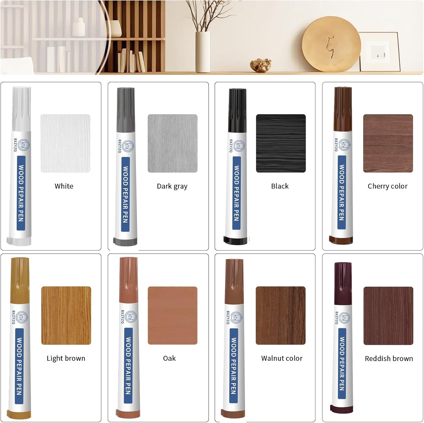 Multi-Color Wood Filler Kit | Professional Repair for Furniture & Flooring | Non-Toxic Fast-Drying Putty (Tools Included)