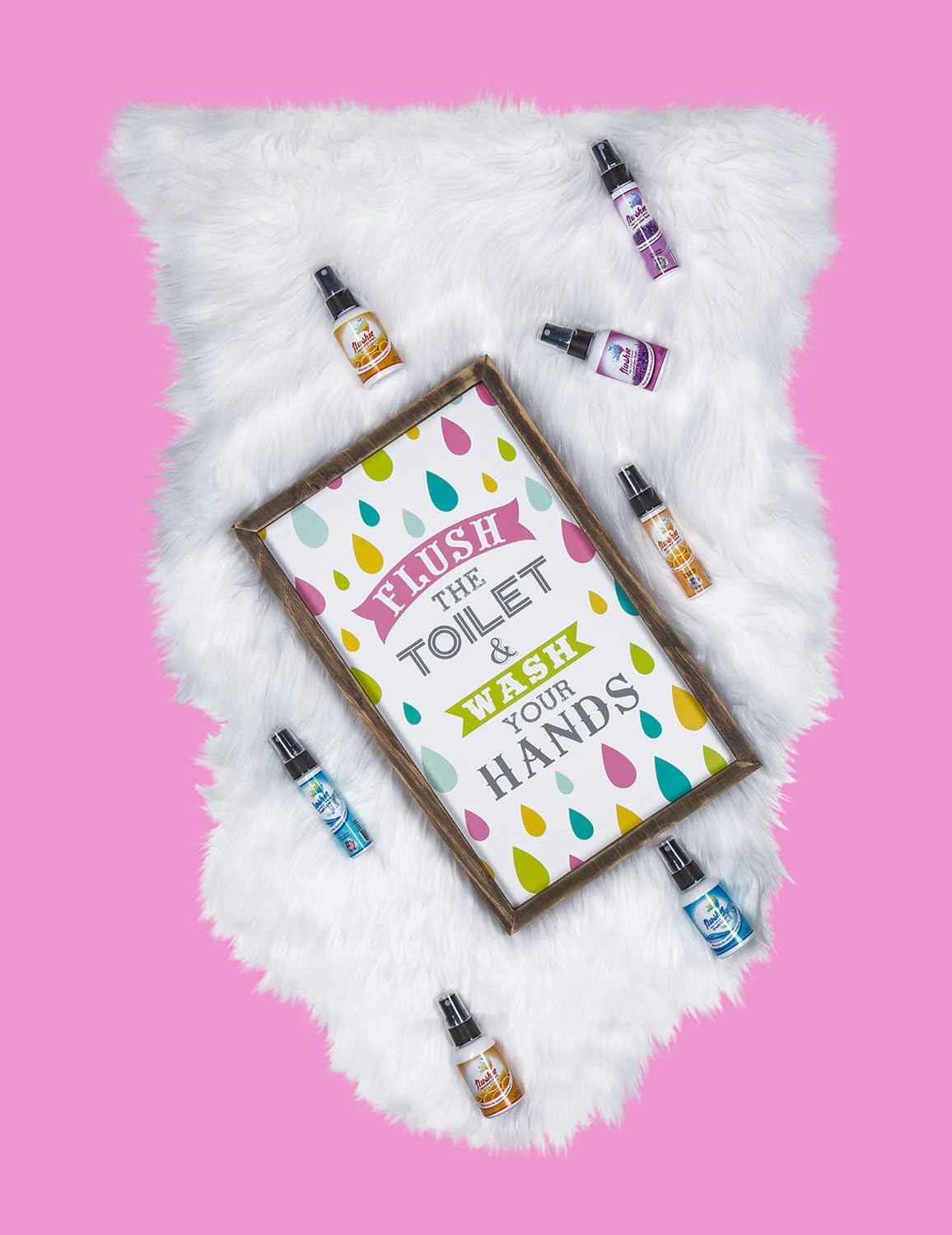 Flushie Pre-Toilet Spray for Poop Travel Size Toiletries Bathroom Deodorizer Traveling Essentials Odor Eliminator (Lavender, 2oz 4pack)