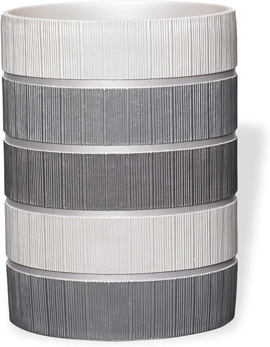 Zahari Home Decorative Trash Can for Bathroom, Office & Bedroom - 2.1 Gallons Stylish & Small Trash Can for Dorms, Desktop & Restroom - Chic Waste Basket for Compact Spaces, Modern Line, Grey