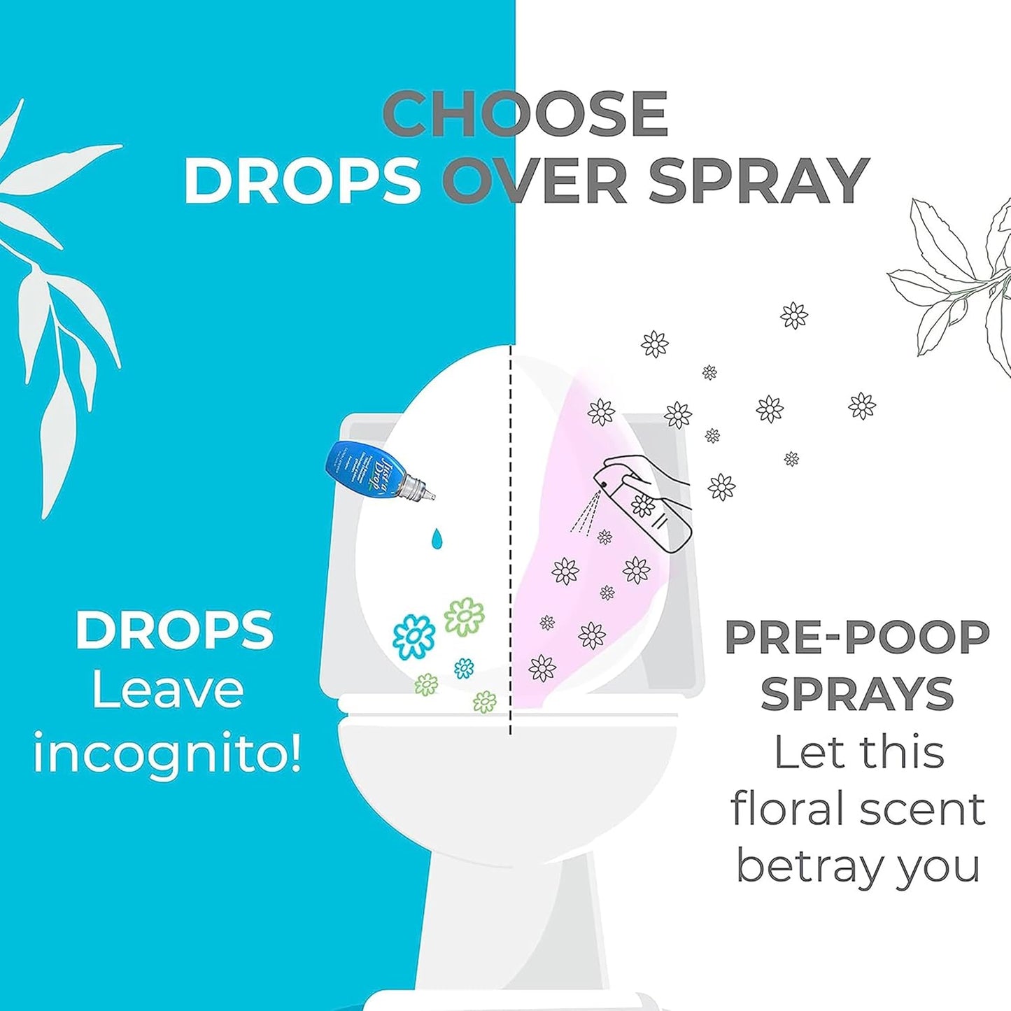 Prelam Just a Drop Odor Eliminator - Long-Lasting and Eco-Friendly Formula - Leaves Bathroom Smelling Clean and Fresh - Fits into Your Pocket or Purse - Easy To Use - Eucalyptus - 0.2 oz Drops