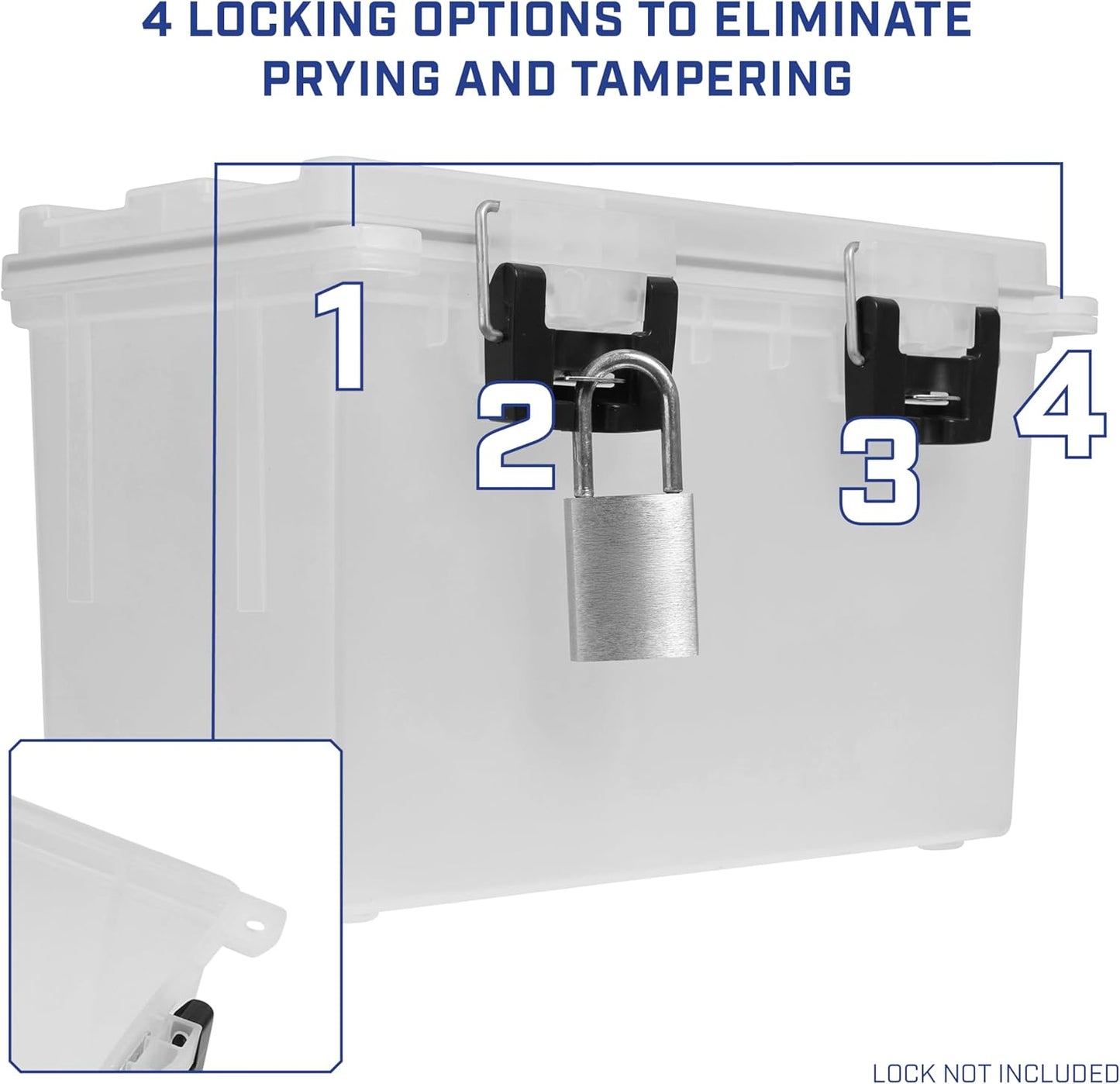 Sheffield 12763 XL Storage Bins With Lids, 2-Pack Stackable Storage Bins, Made in USA, Lockable and Water-Resistant Containers with Lids, Plastic Containers for Home, Classroom, and Dorm