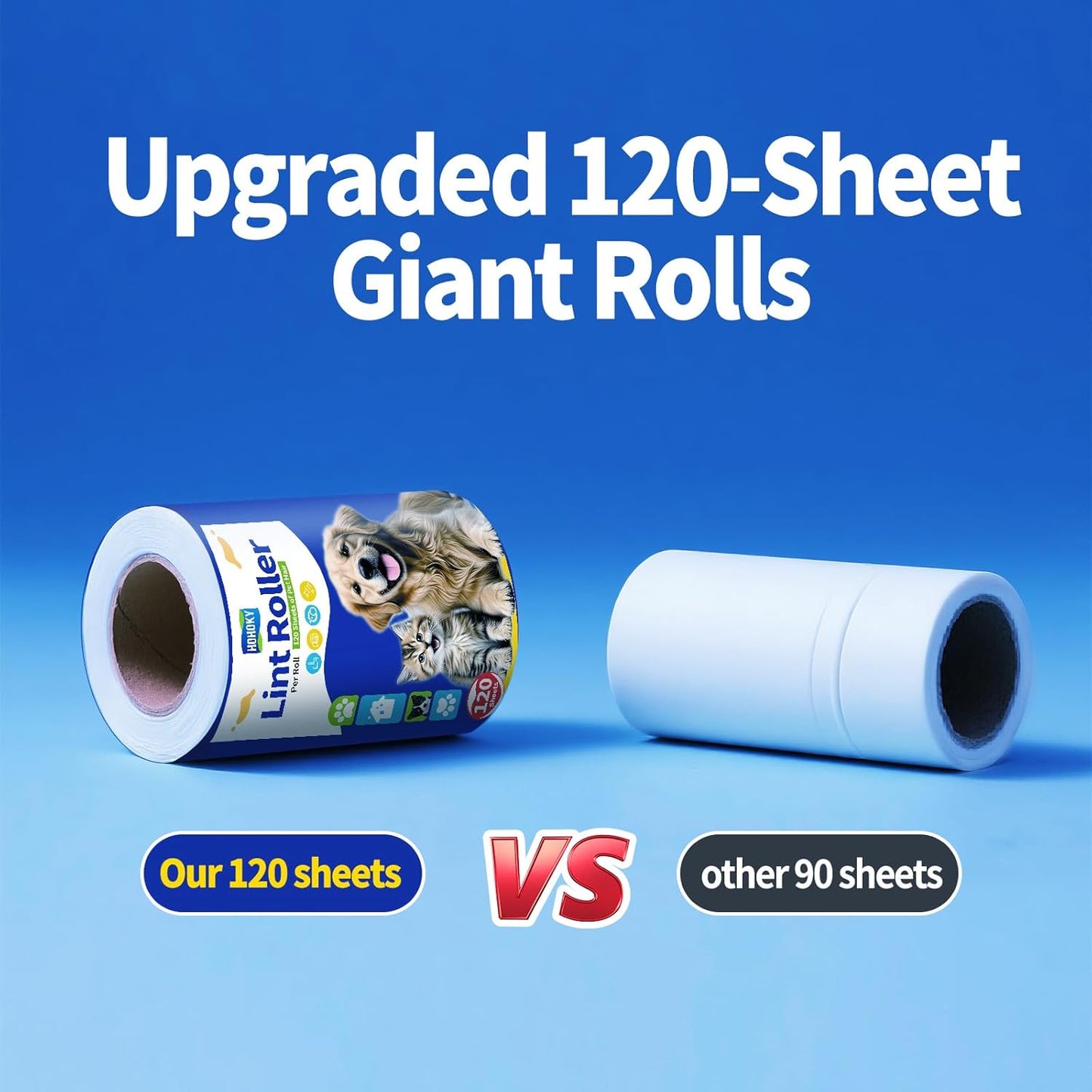 lint Rollers for pet Hair Extra Sticky Heavy Duty Lent Roller for Dog and Cat Remover for Couch Clothes Furniture Furniture Carpet Animal Fur Fuzz Mega Value Set Refills 960Sheets 8Pack