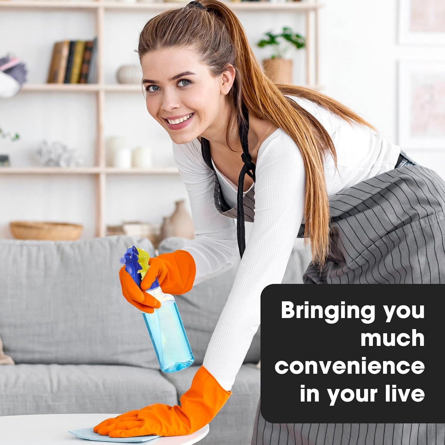 Eccliy 12 Pcs 16 Oz Plastic Spray Bottle, Adjustable Empty Reusable Sprayer for Cleaning, Planting, Water, Bathroom and Kitchen, BBQ, Commercial and Residential(Muticolored,Clear)