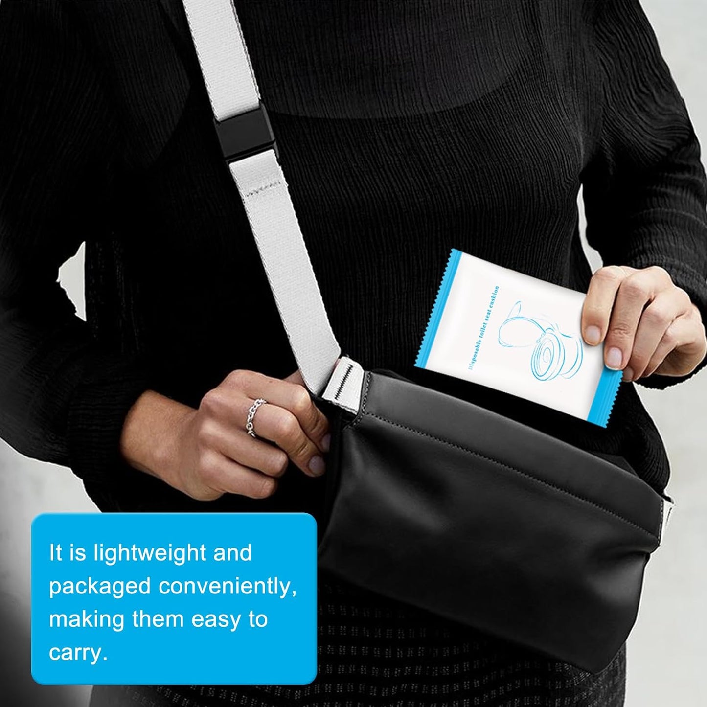 100 Pack Disposable Toilet Seat Cover Waterproof Non-Woven Fabric, Disposable Toilet Seat Covers for Travel, Disposable Seat Covers for Outing Hotel Hospital Public Toilet (Individual Package