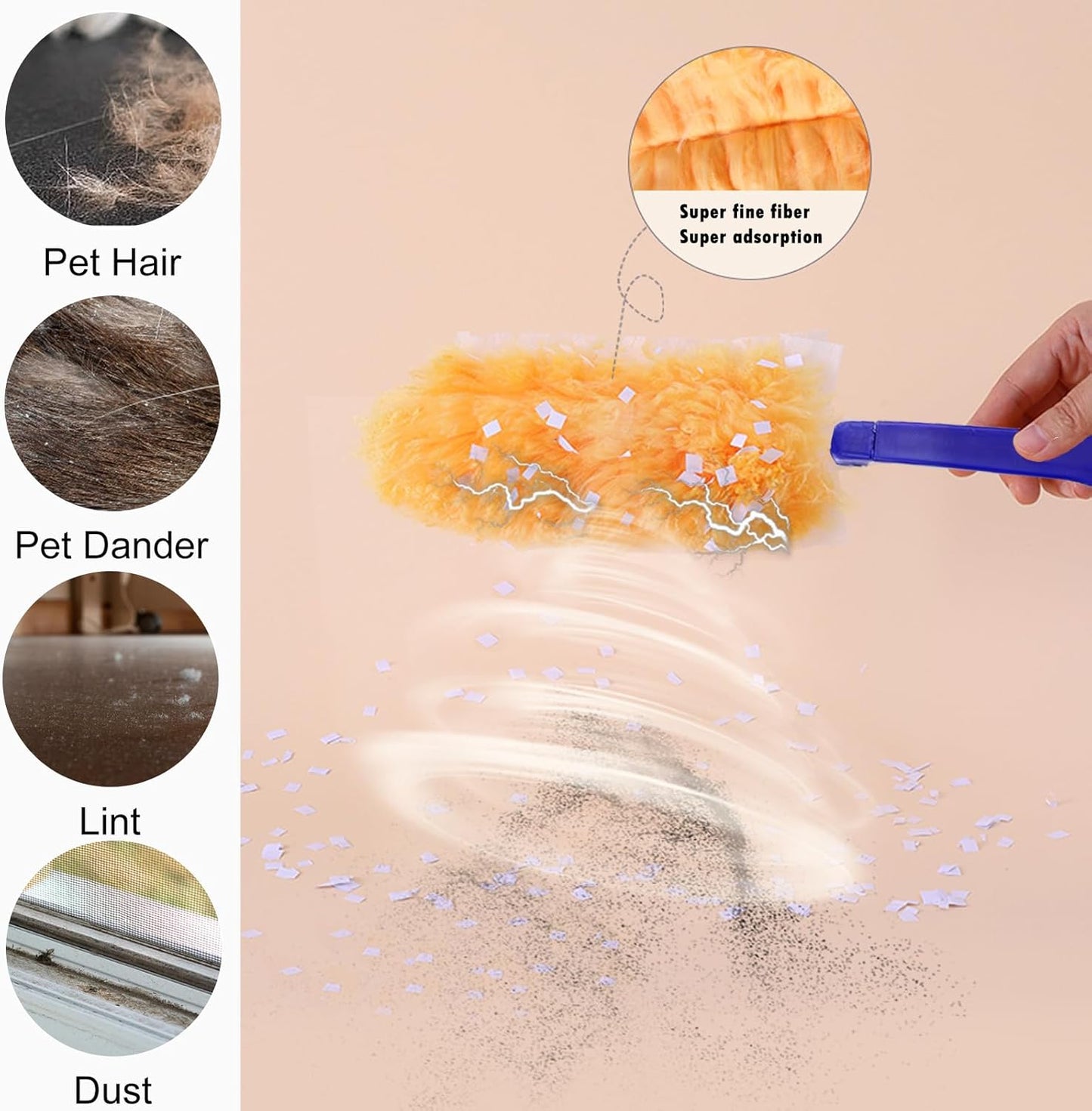 20 Count Heavy Duty Duster Kit for Swiffer Duster, Unscented Disposable Dusters with 1 Handle for Cleaning