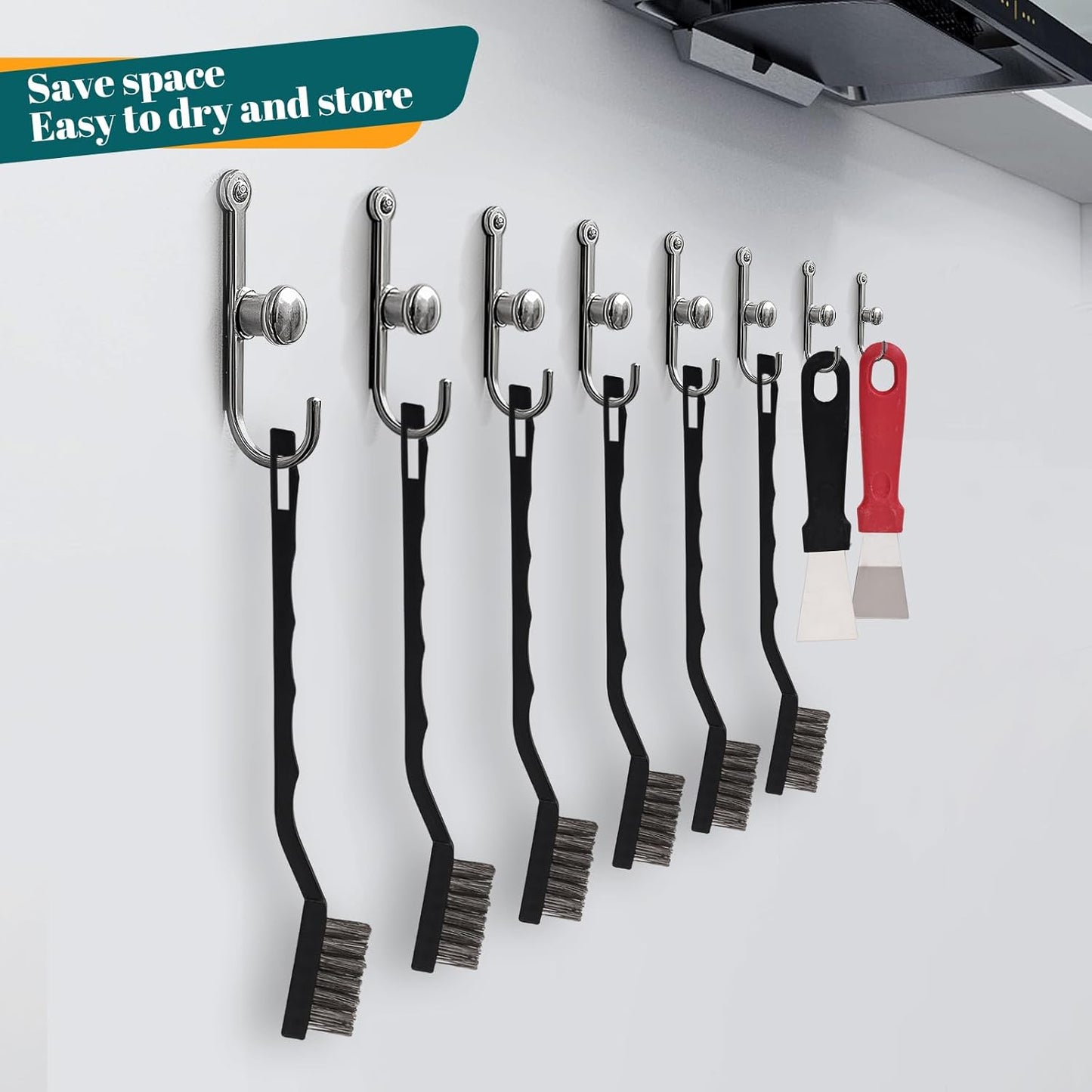 48 Pcs Mini Stainless Steel Wire Brush Set, Wire Scratch Brush with Curved Handle, Cleaning Weld Slag and Rust