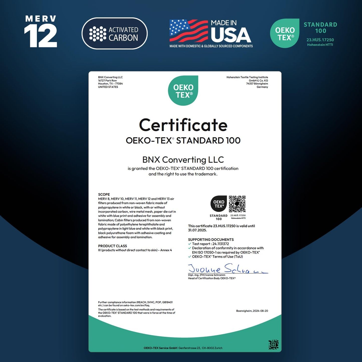 BNX TruFilter 14x25x1 MERV 12 Odor Defense (6-Pack) AC Furnace Air Filter with Activated Carbon - MADE IN USA - Pleated Air Conditioner HVAC AC Furnace Filters - Removes Odor, Mold, Bacteria, Smoke