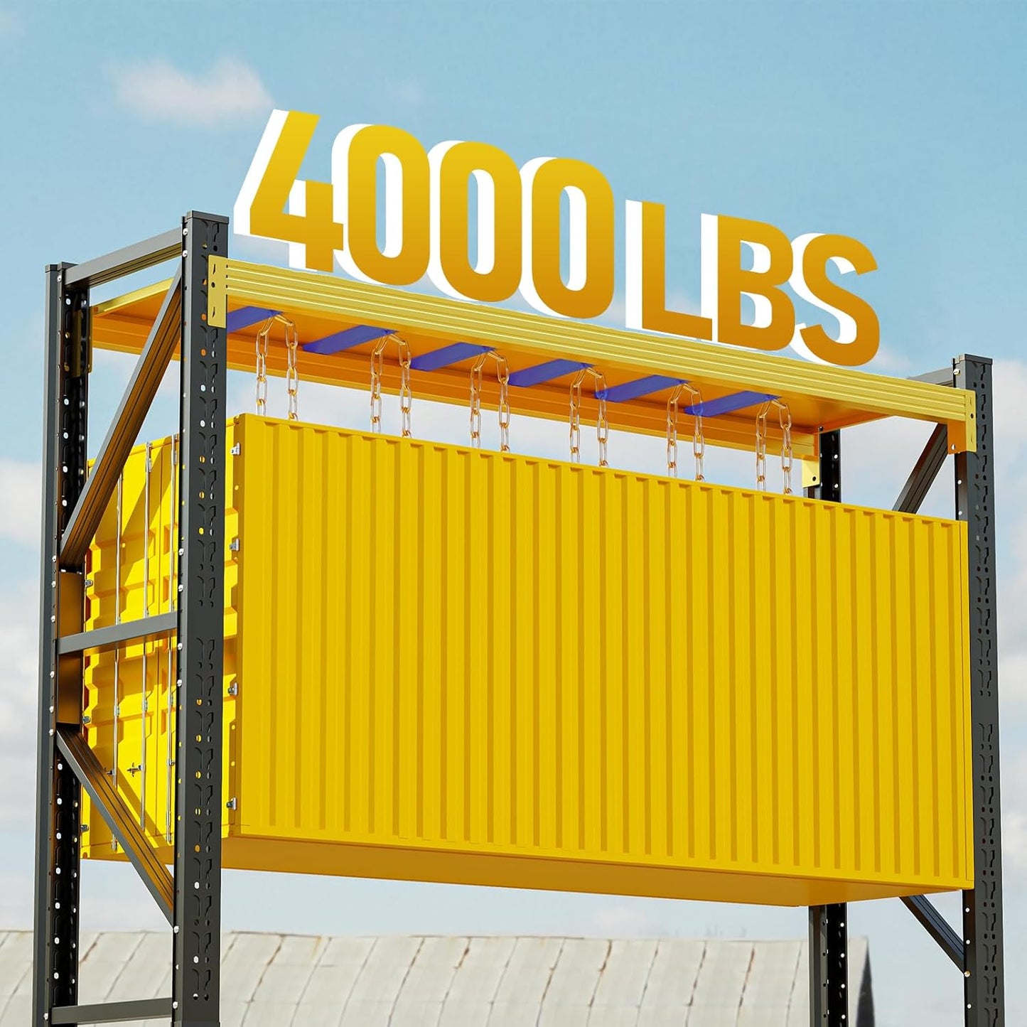 4000LBS Storage Shelves Heavy Duty, 48" W Metal Garage Shelving Units, 4 Tier Adjustable Shelf, Garage Storage Shelves Rack, Industrial Shelving for Warehouse, Basement,48" W x 20" D x 79" H