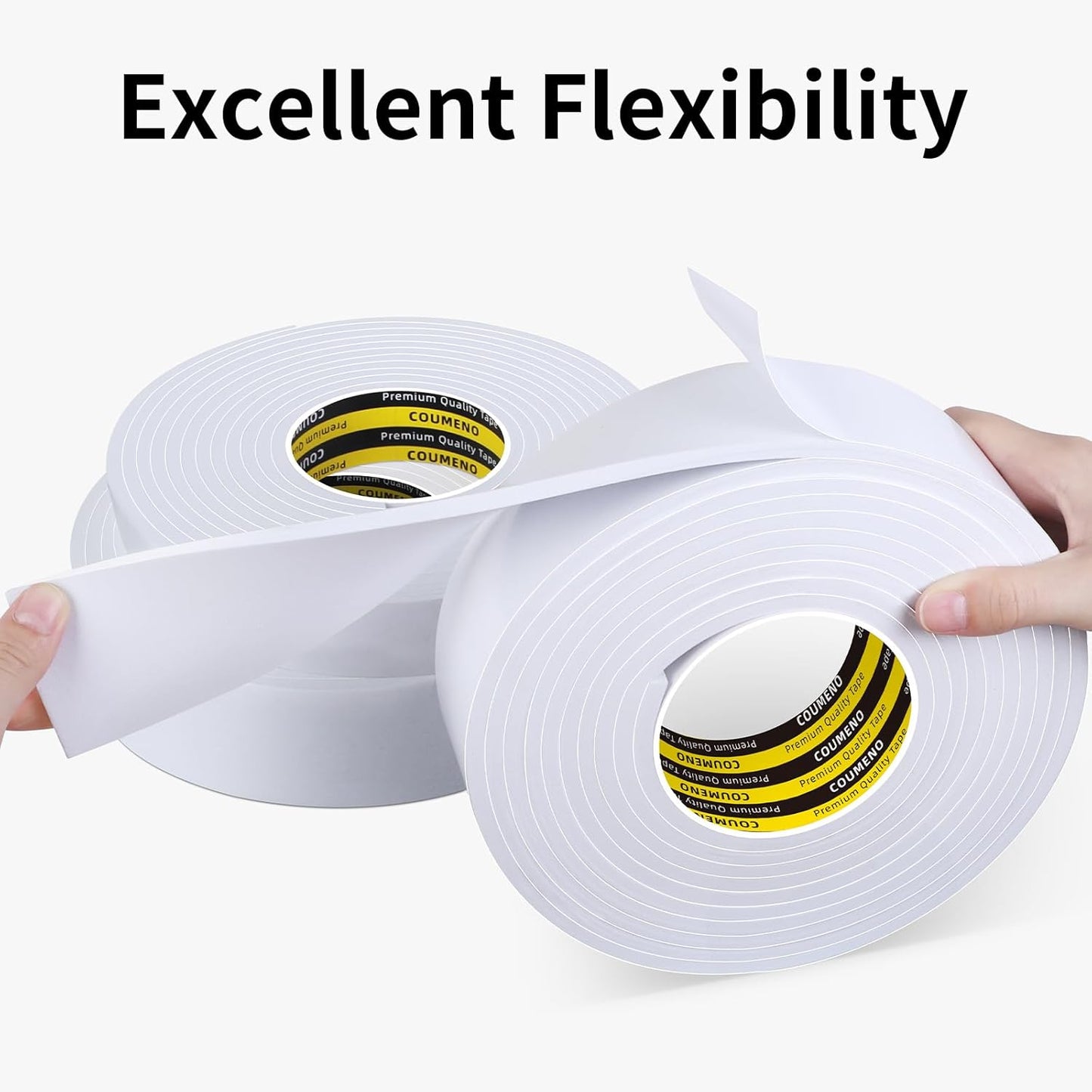 EVA Single-Sided Adhesive White Foam Tape, Single-Sided Sealing Strip Foam Pad Sponge Tape Window Weatherproof, Self-Adhesive Insulation Sealing Tape (White) 1.2inX9.84FT