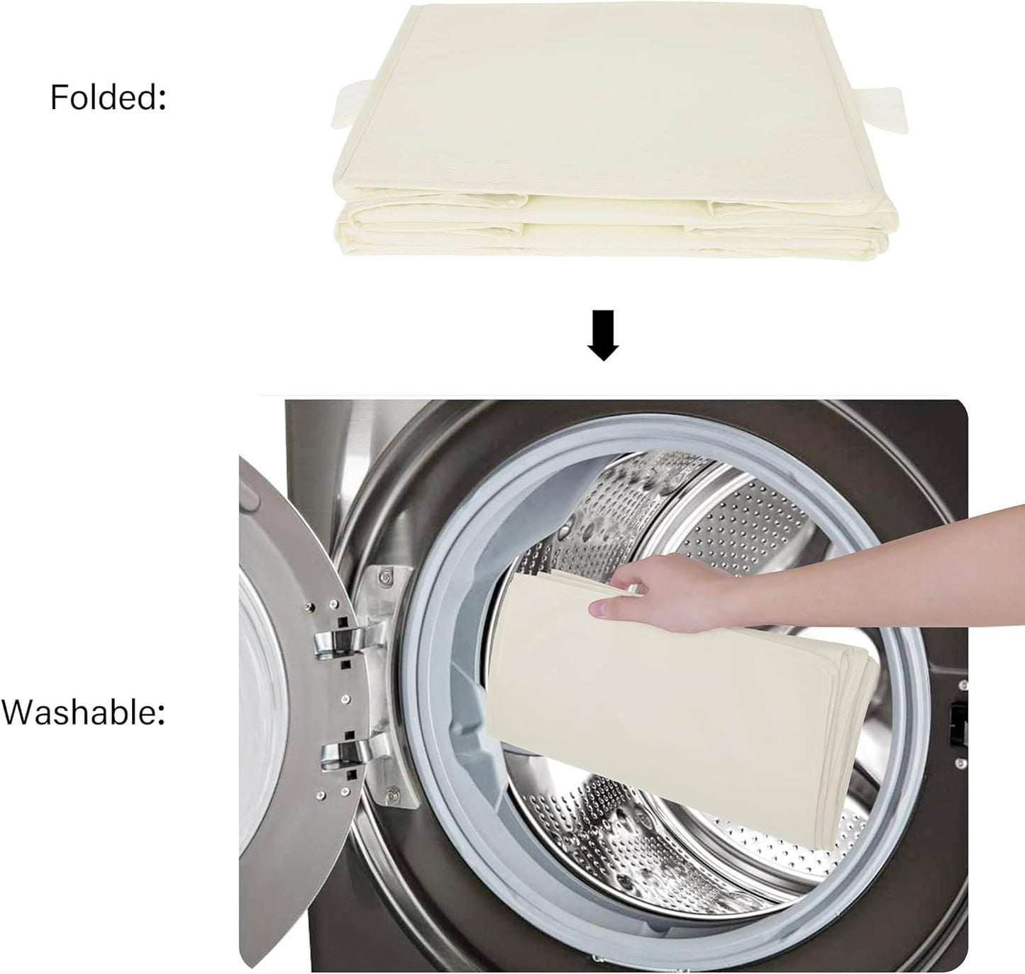 GRANNY SAYS 3-Shelf Hanging Organizer, Foldable Hanging Closet Storage, Hanging Shelves for Wardrobes & RV Closet, Beige, 29 ½" H X 12" W X 12" D, 1-Pack